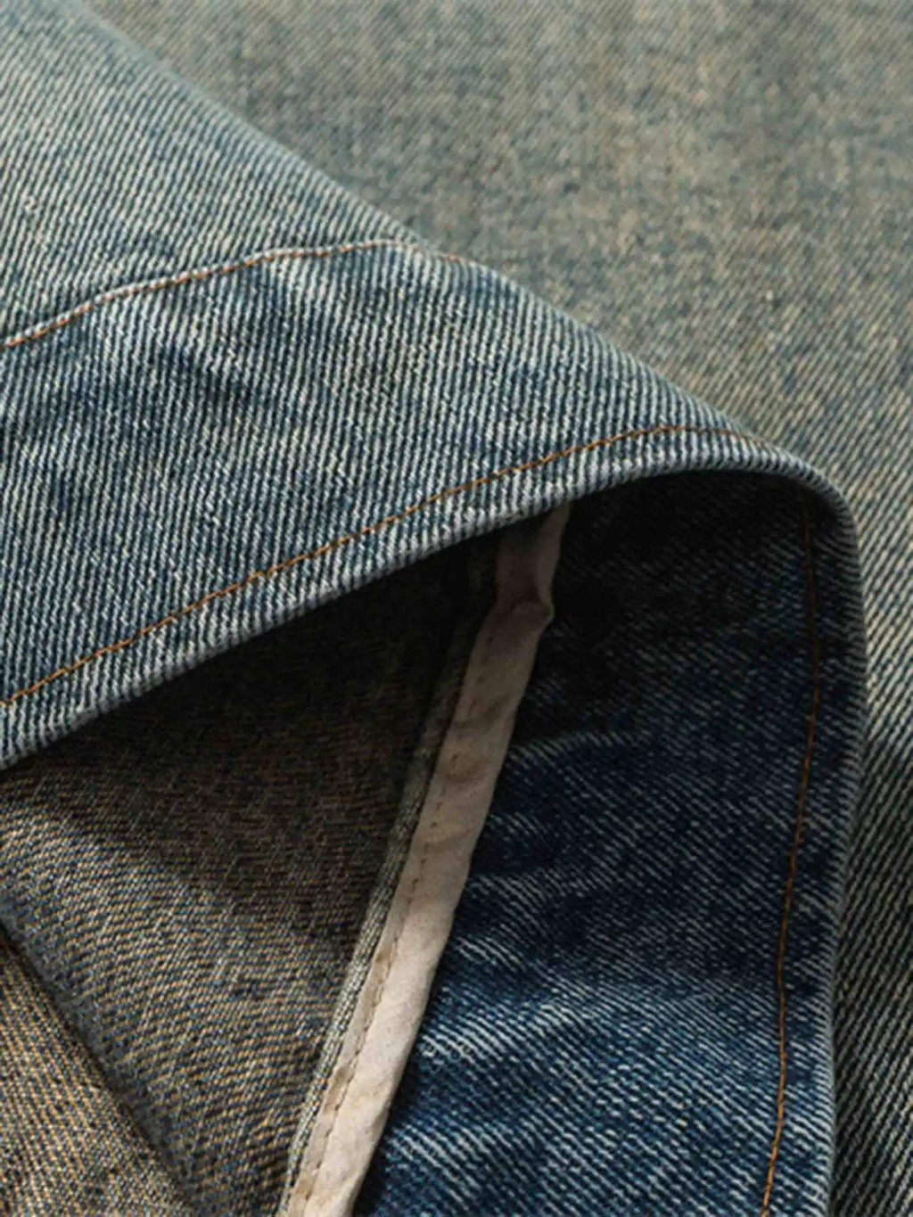 Disguisen Hip-hop Badge Embroidered Do-over Denim Jacket