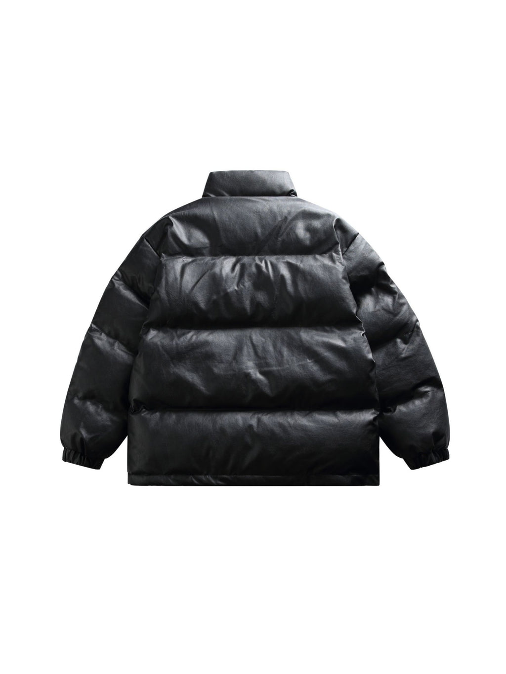 Solid Color PU Leather Coat