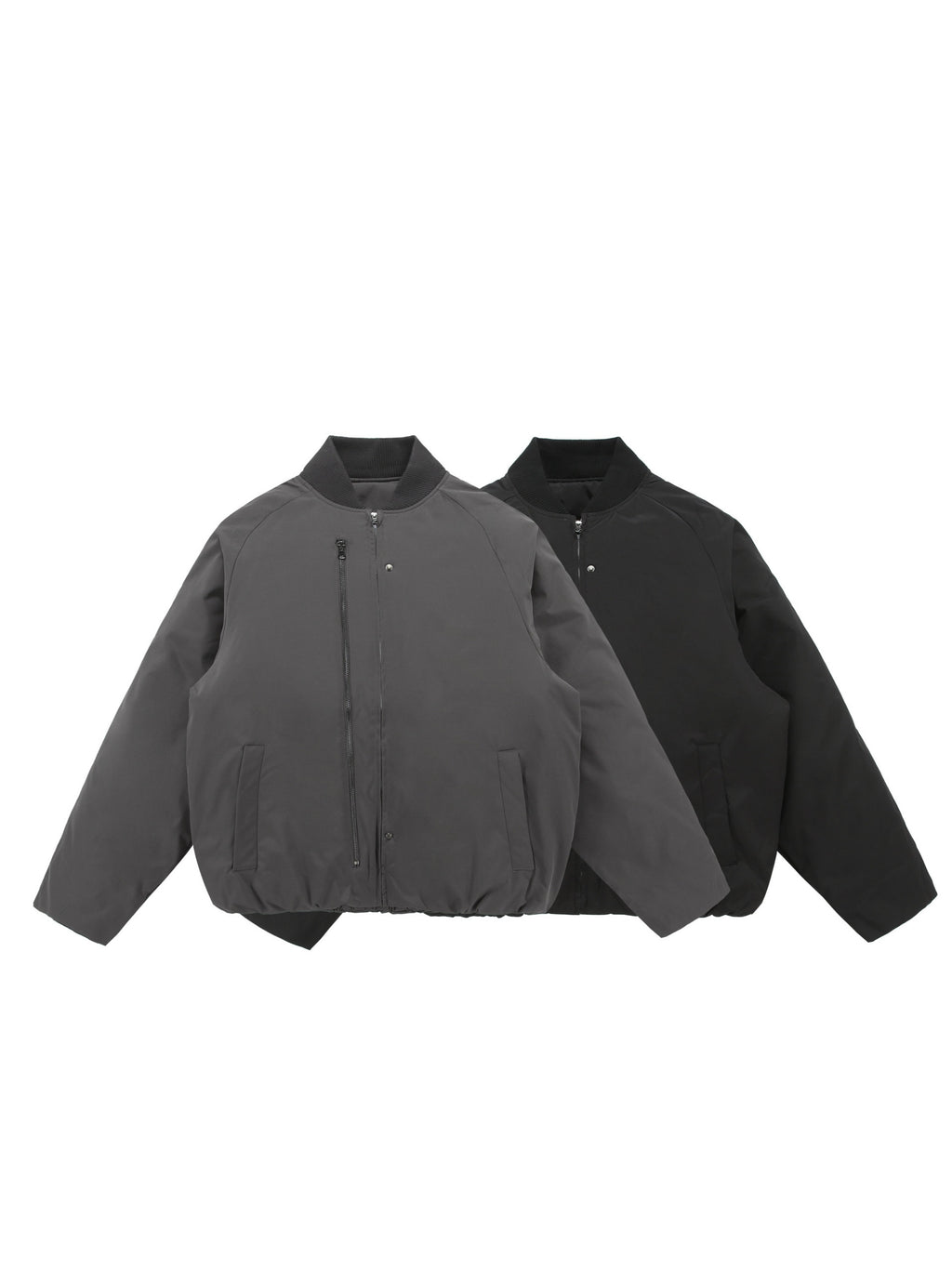 Simple Pleated Zip-Up Jacket
