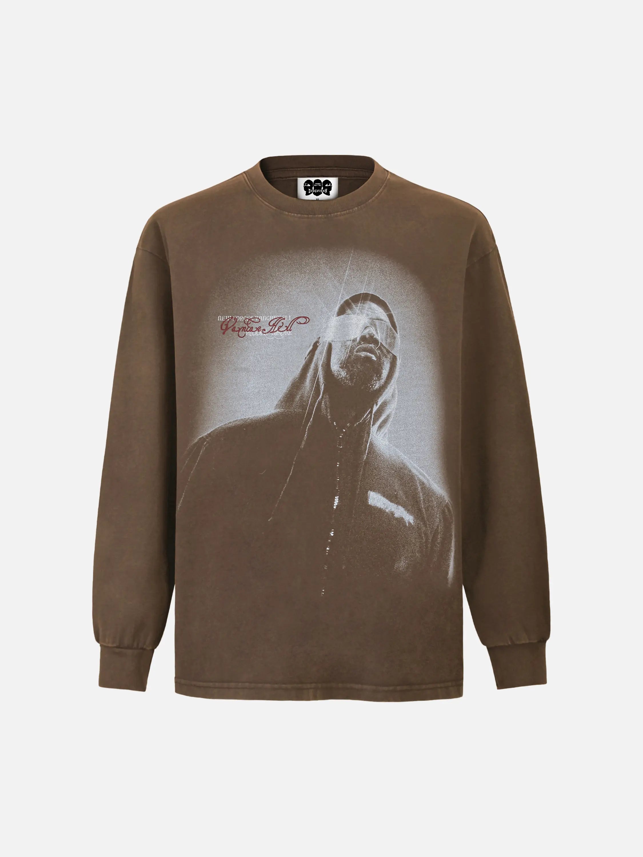 Vintage Distressed Print Long Sleeve T-shirt
