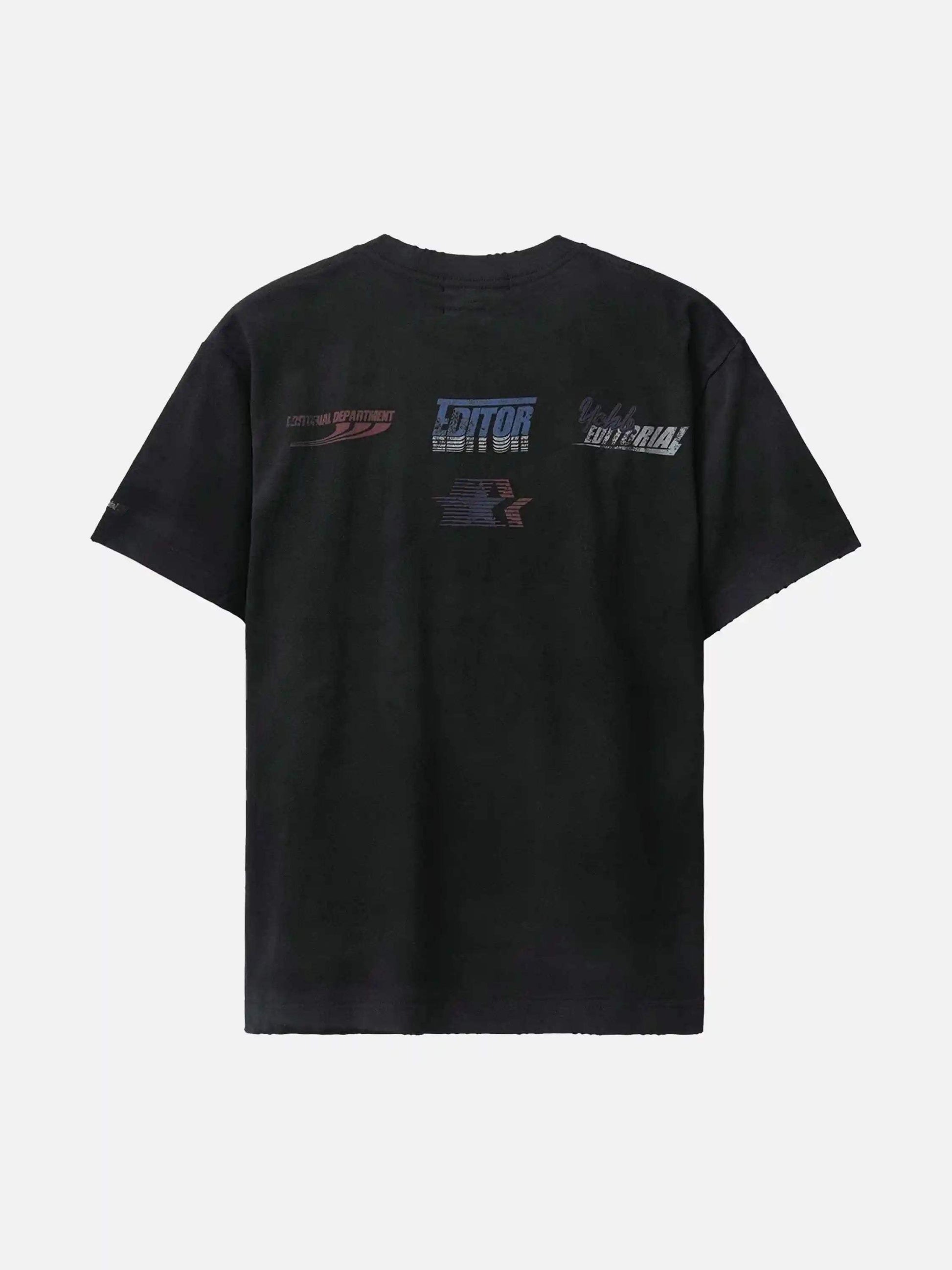 Disguisen Dirty Wash Heavy Print Street Rap T-Shirt