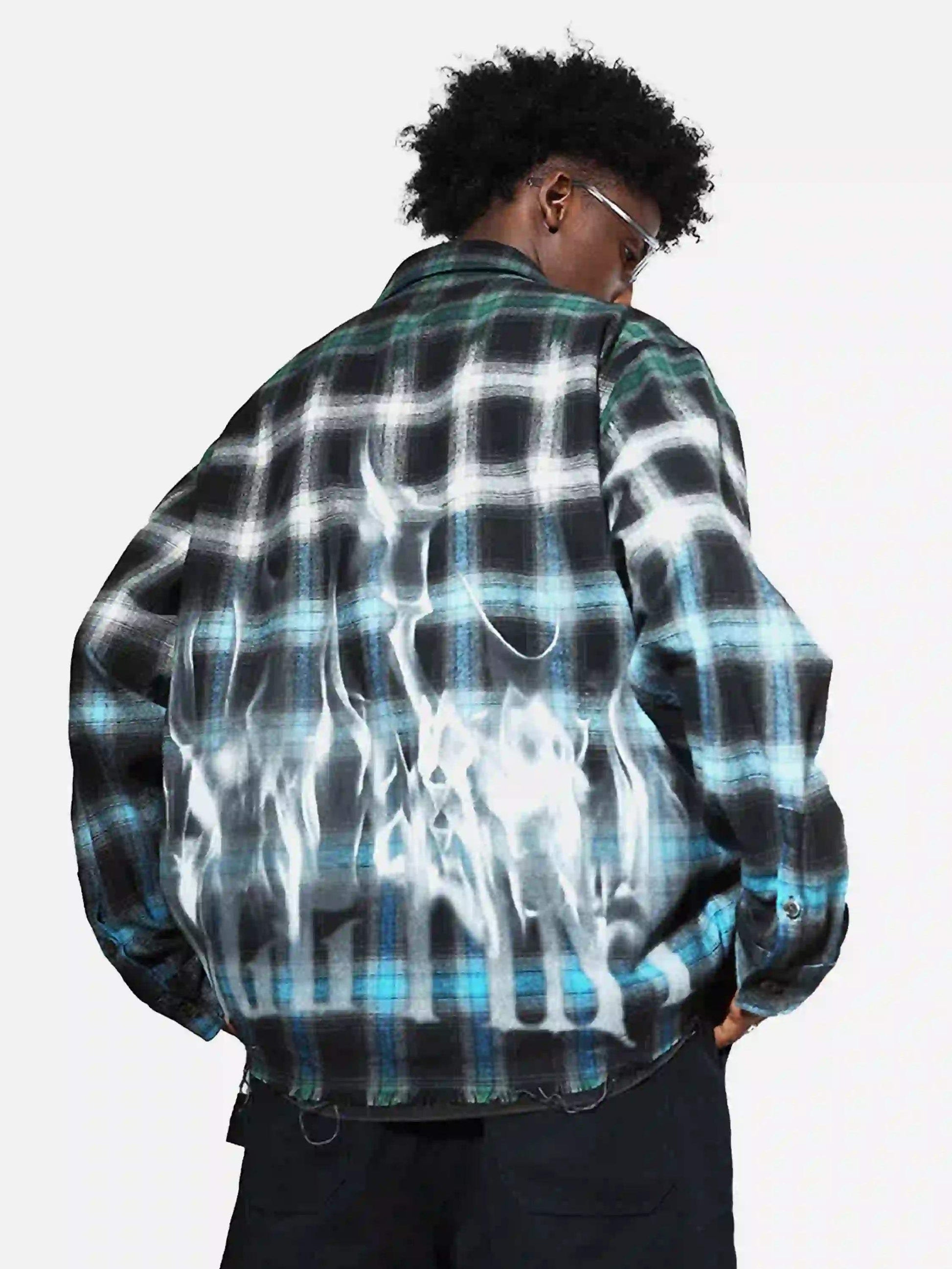 Disguisen American High Street Flame Contrast Patchwork Shirt