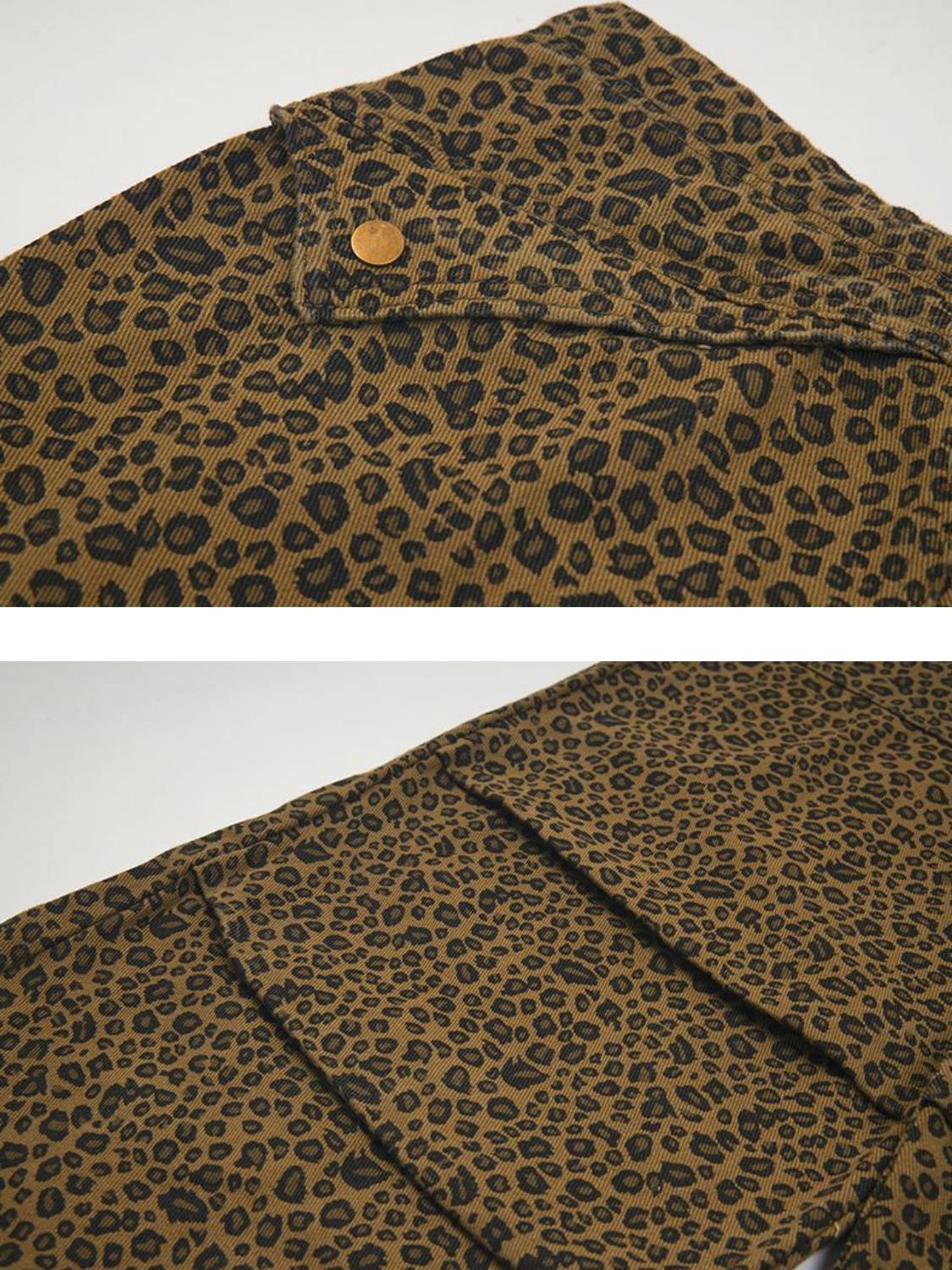 Leopard Print Drawstring Cargo Pants