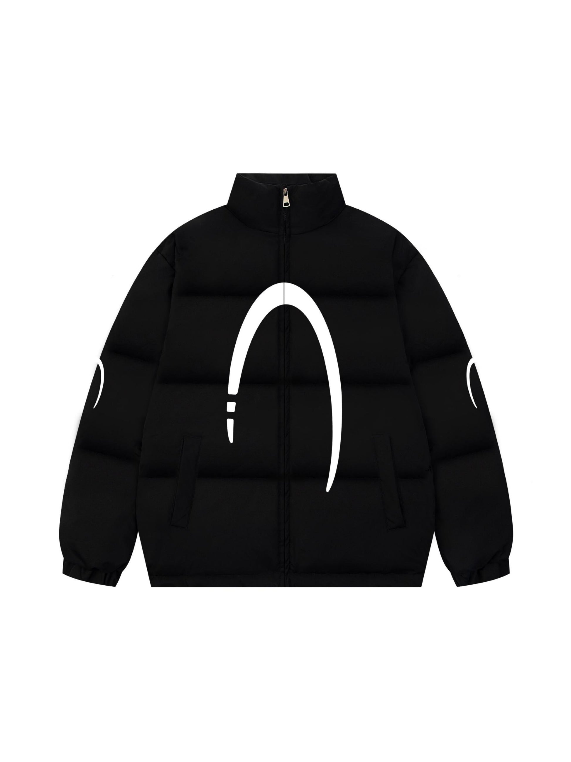 Crescent Print Zip-Up Coat