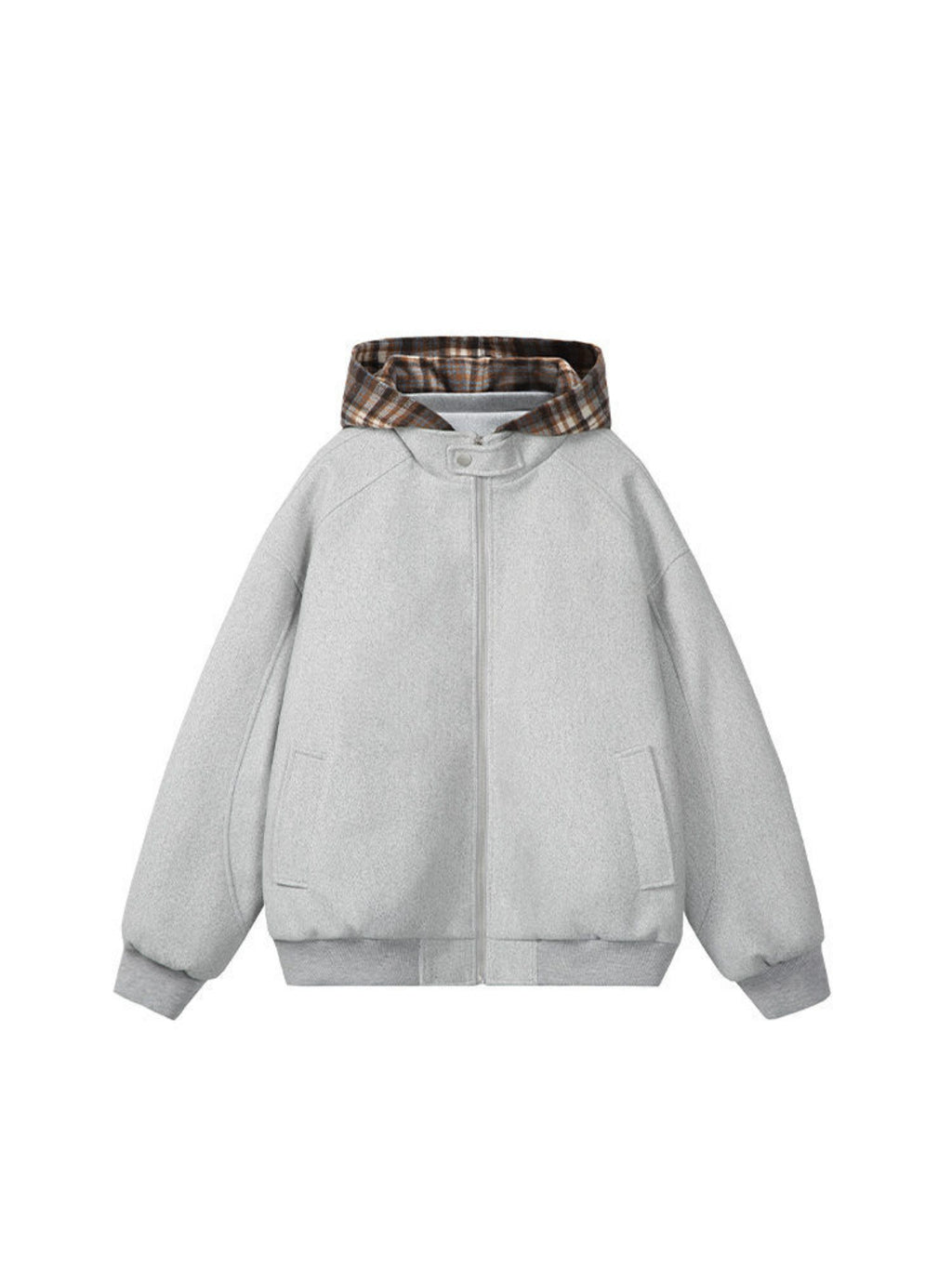 Plaid Panel Hoodie