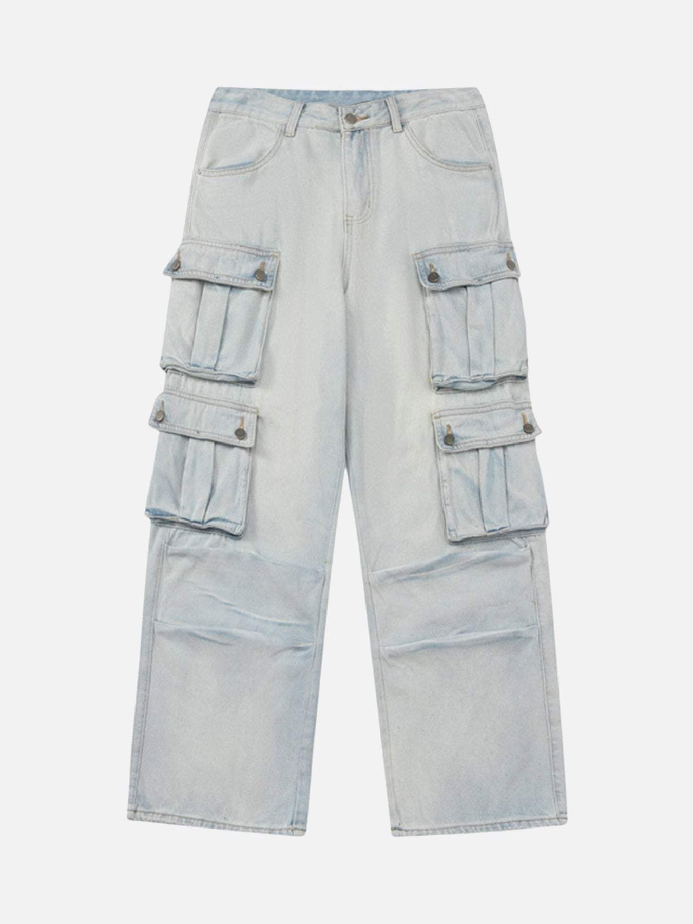 Disguisen Vintage Washed Multi-pocket Work Jeans
