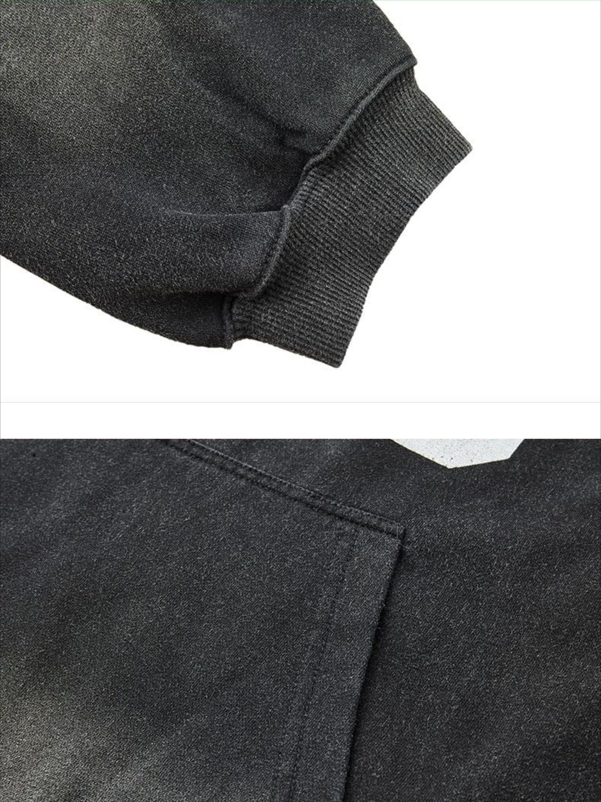 Vintage Print Washed Worn Loose Sweatshirt