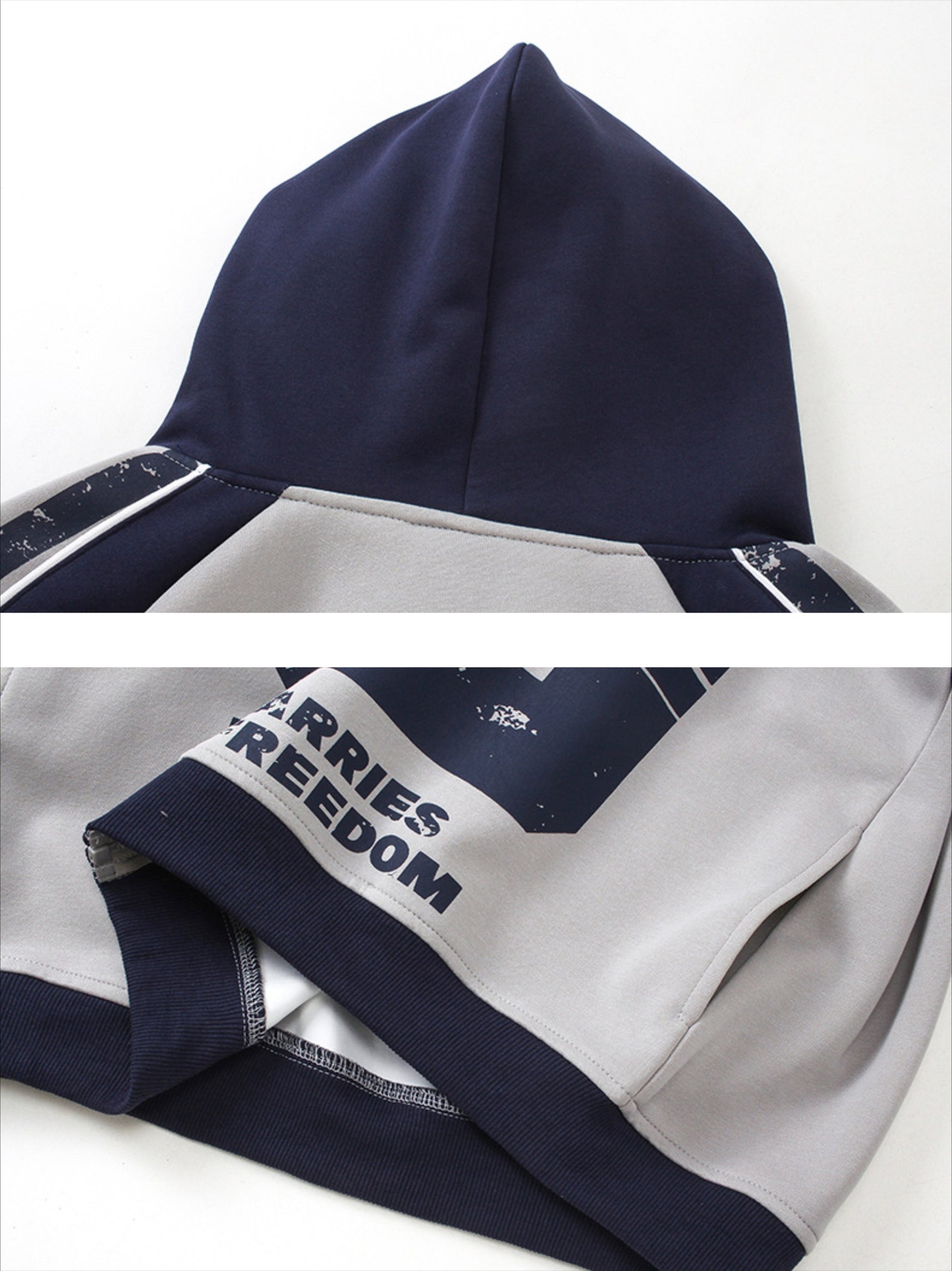 Mottled Distressed Print Hoodie