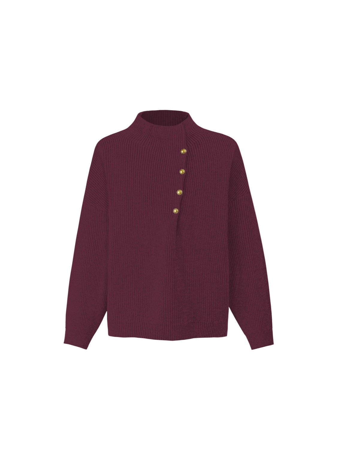 Vintage High-neck Button Leisure Sweater