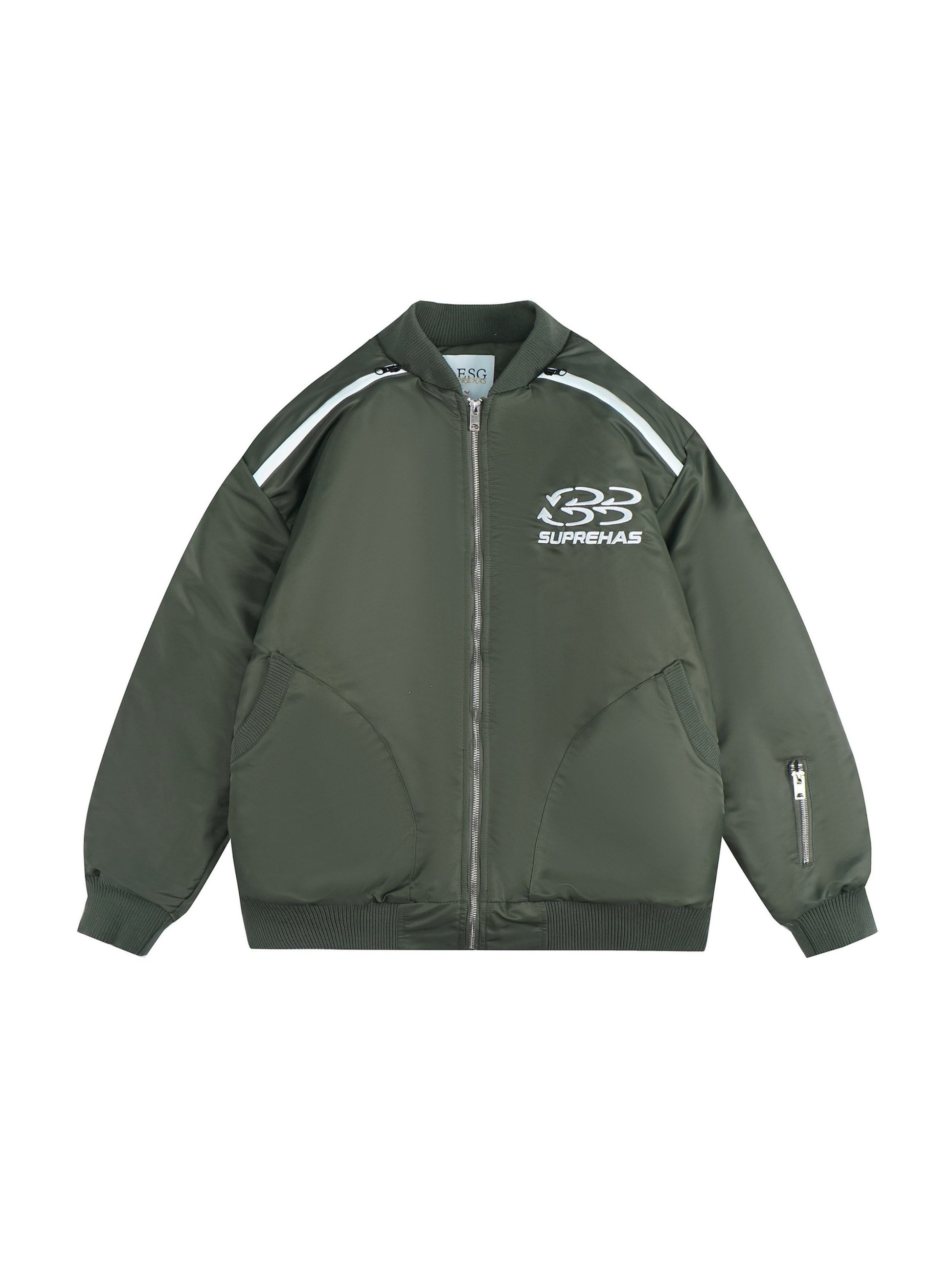Zipper Embroidery Baseball Coat