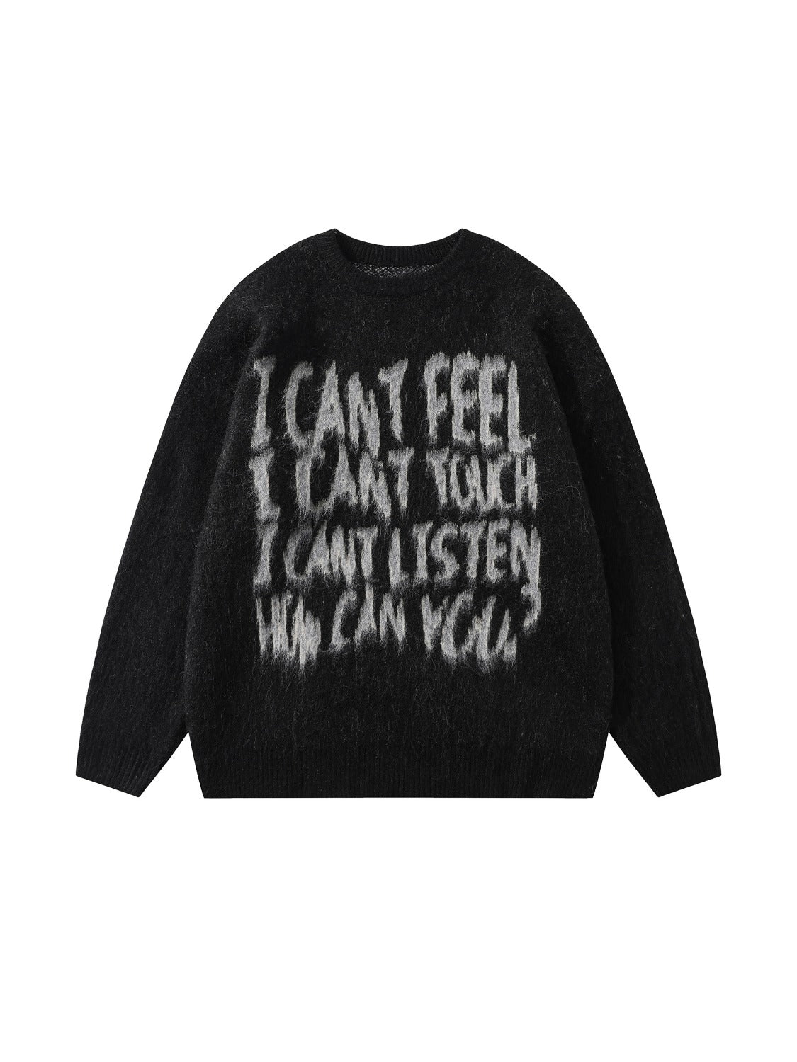 Vintage Print Letter Sweater