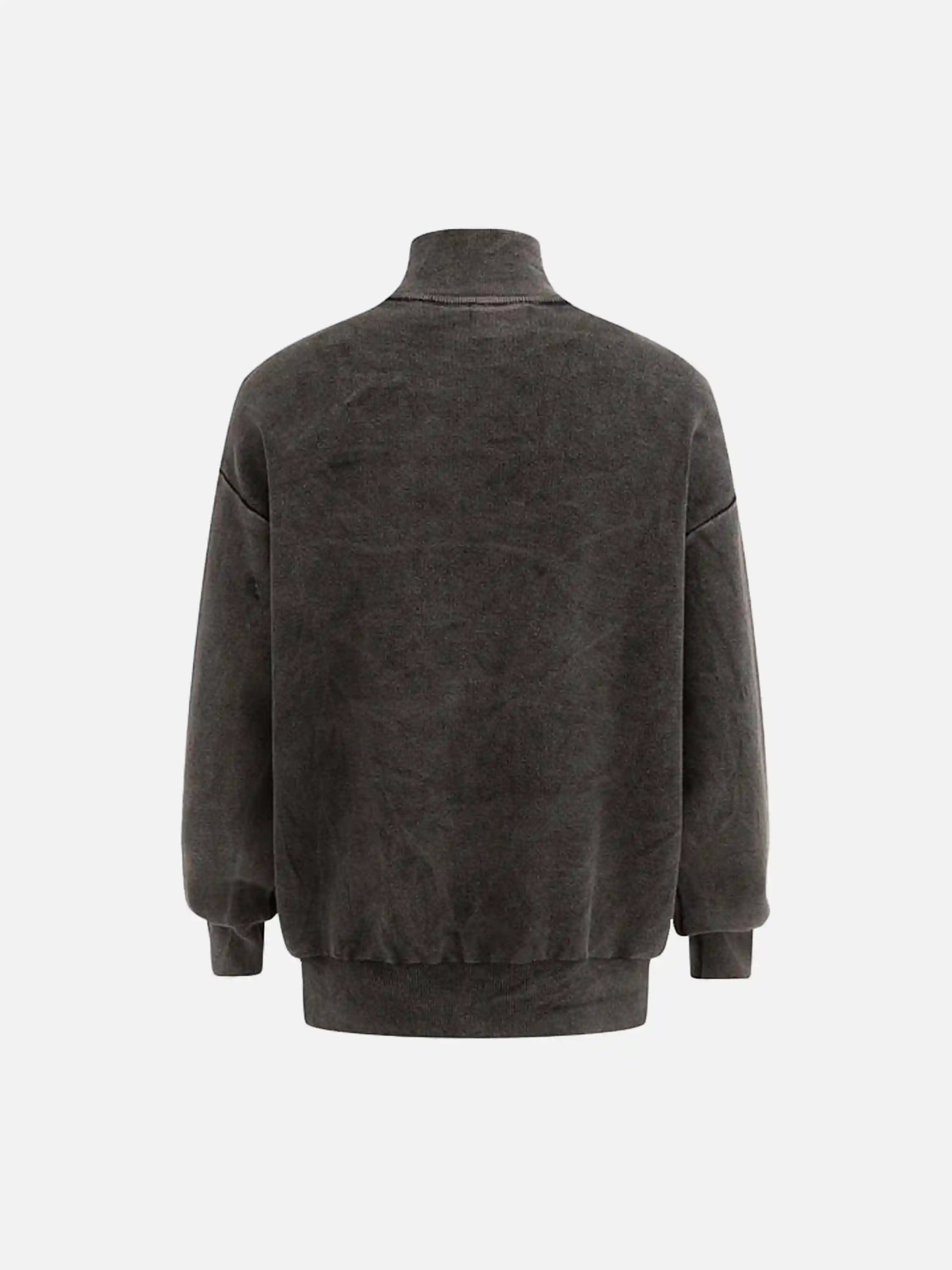 Disguisen Vintage Flame Jacquard Stand Collar Cardigan