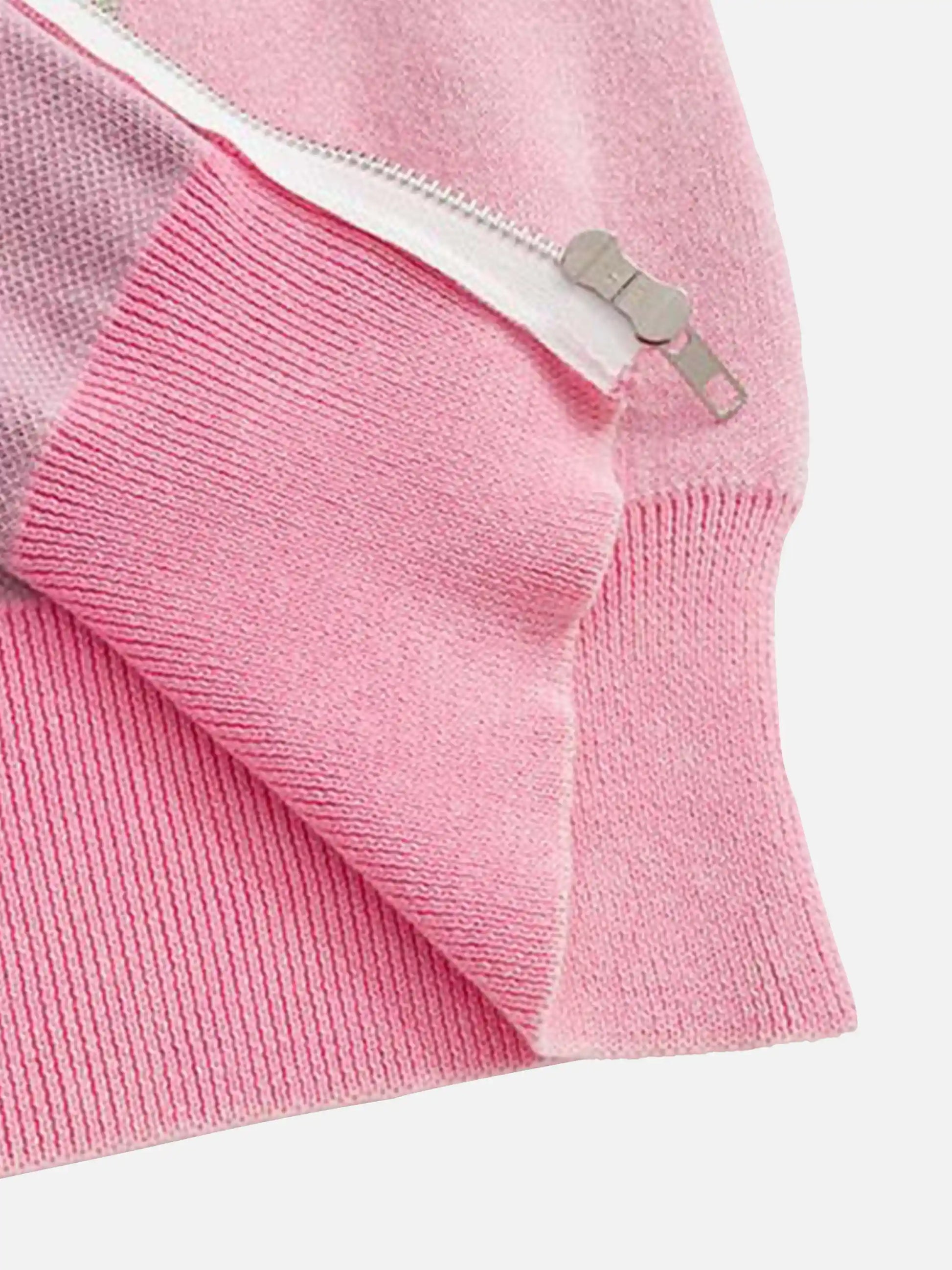 Disguisen Vintage Flame Jacquard Stand Collar Cardigan