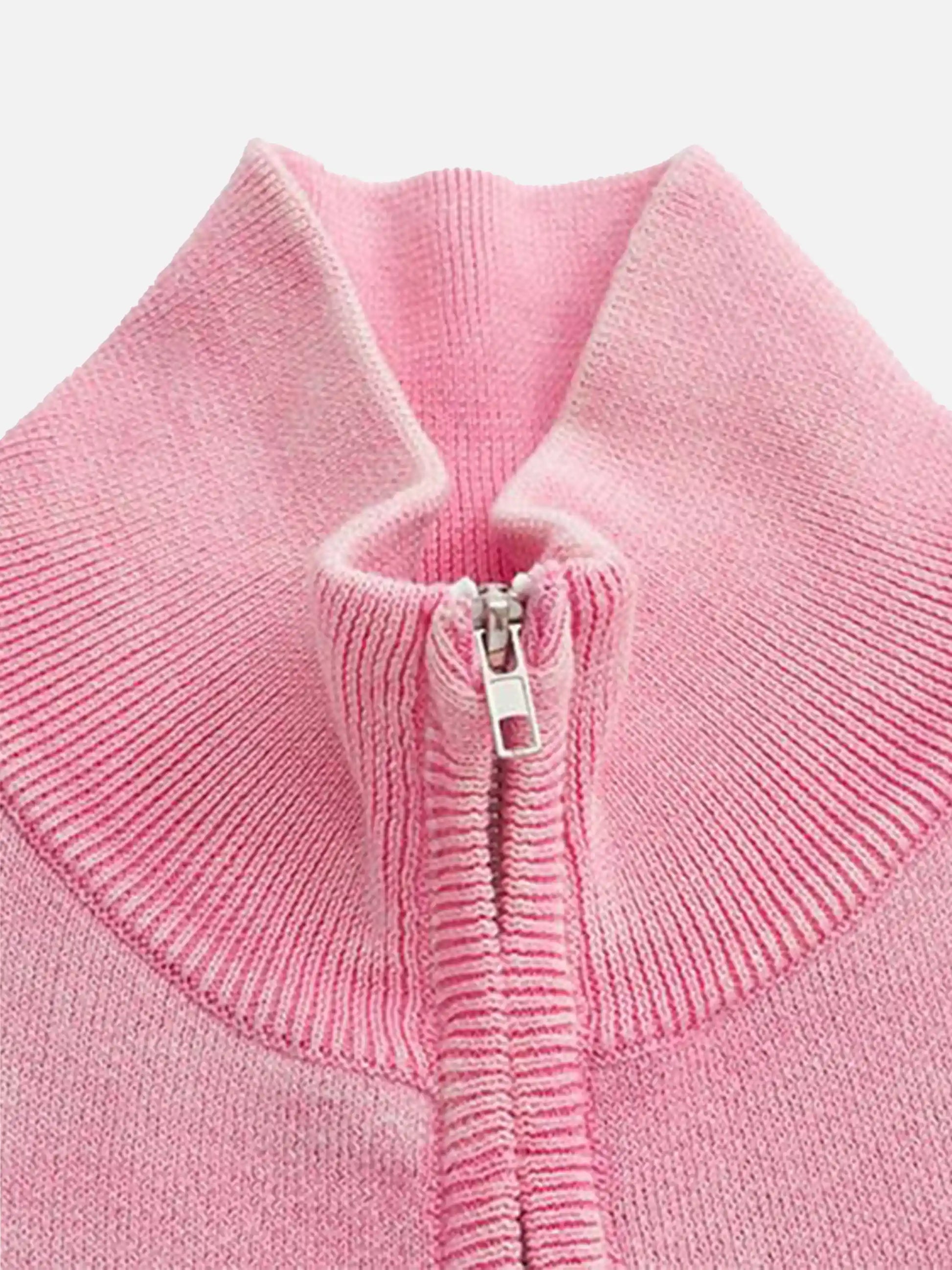 Disguisen Vintage Flame Jacquard Stand Collar Cardigan