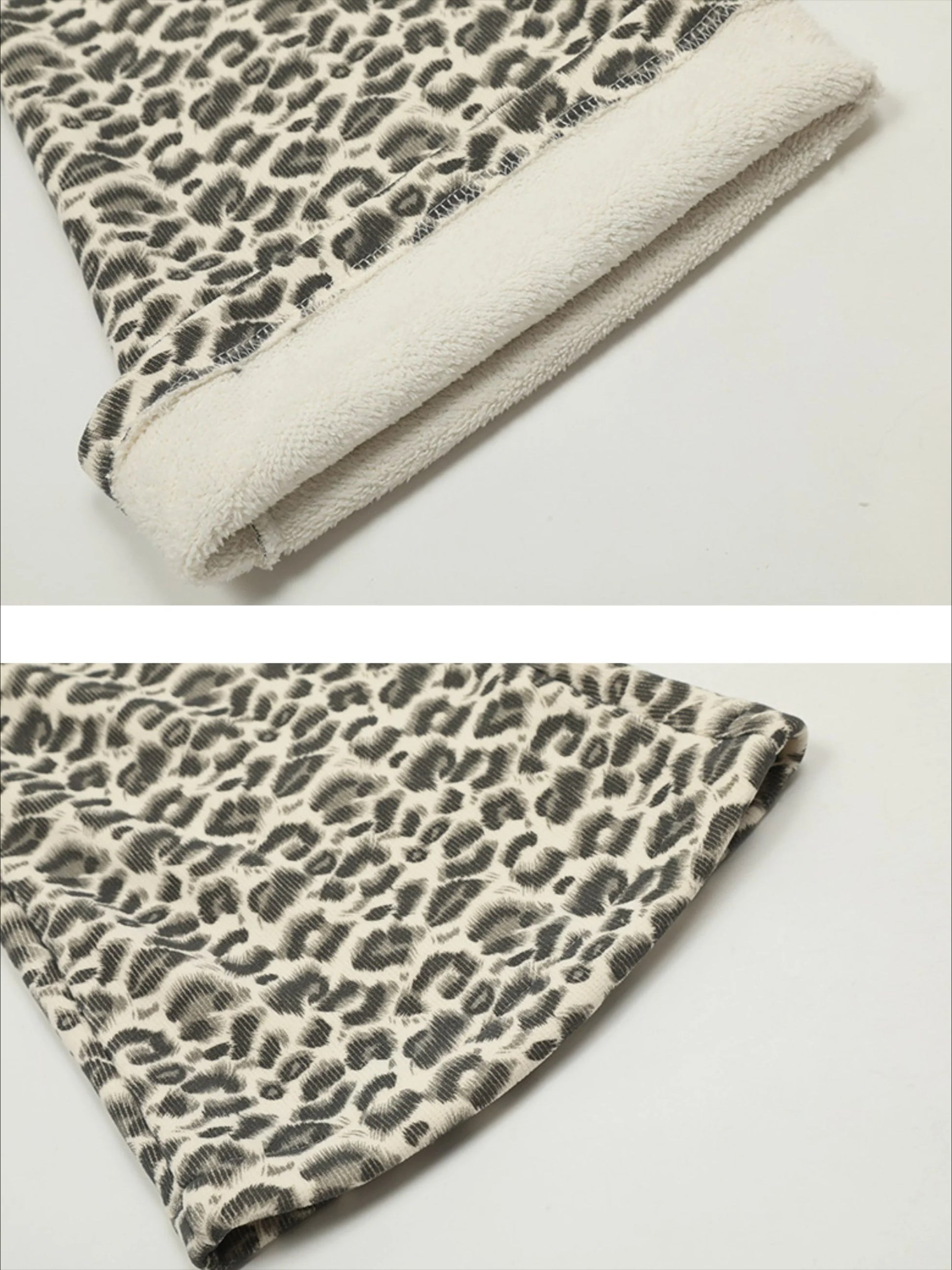 Vinatge Leopard Horn Fleece Pants