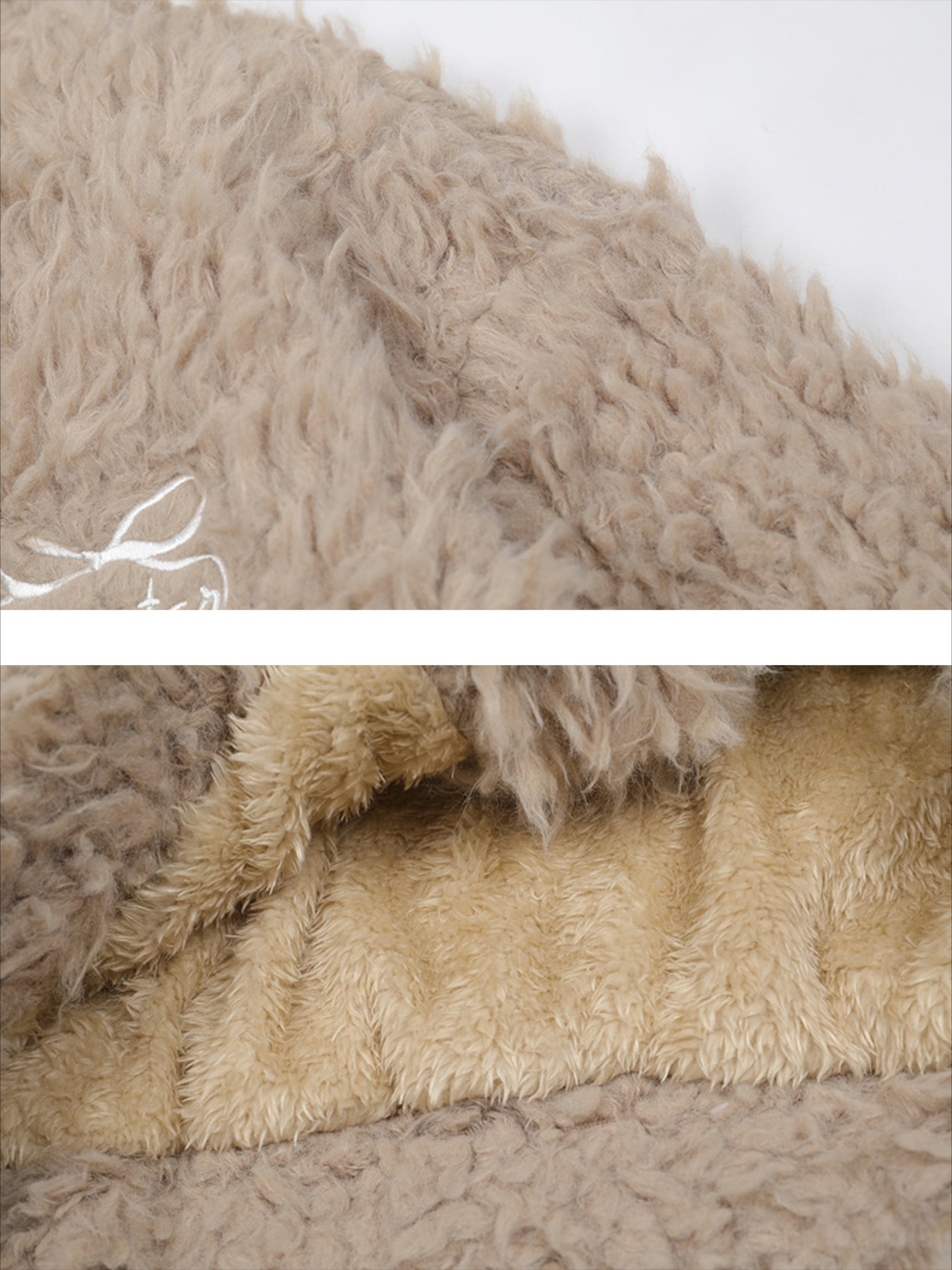 Warm and Twistable Rabbit Ears Lamb Wool Coat
