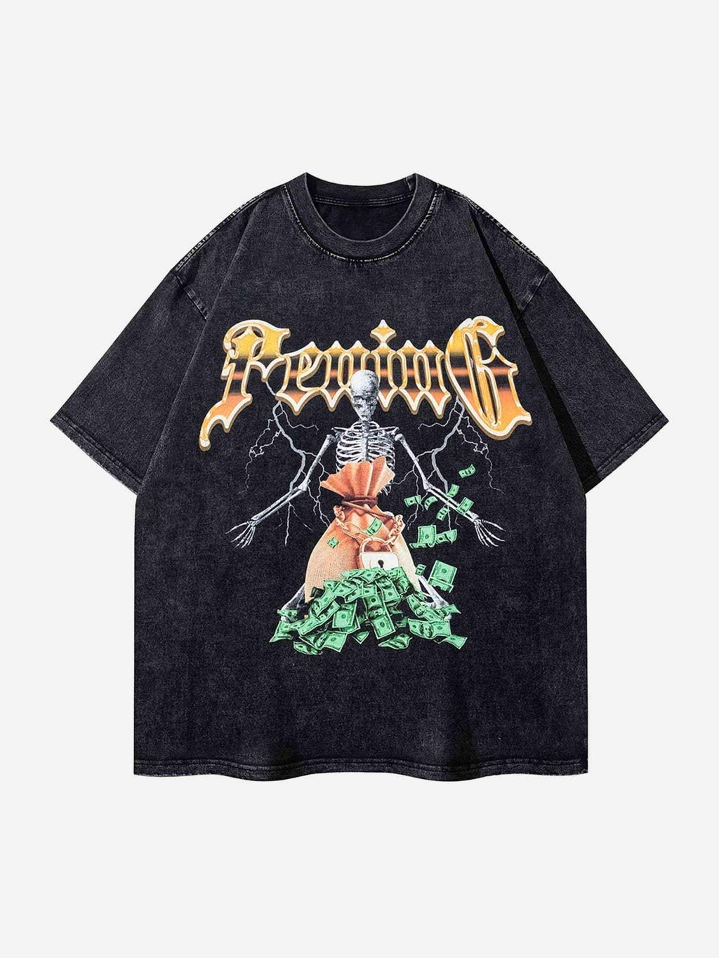 Disguisen Hip Hop Skull Print T-shirt