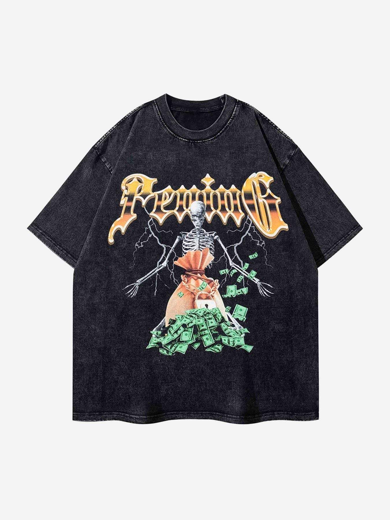 Disguisen Hip Hop Skull Print T-shirt