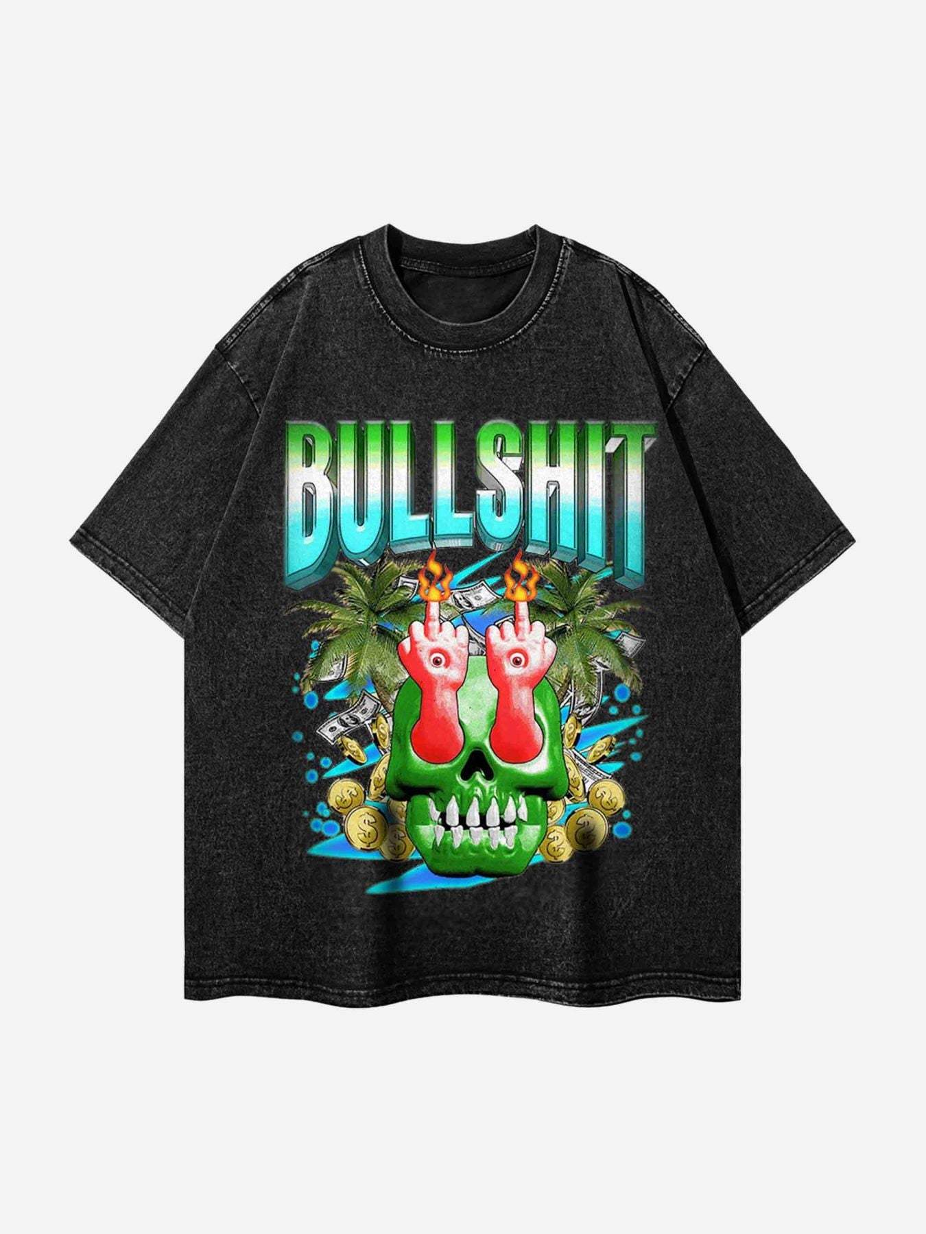 Disguisen Retro Creative Letter Finger T-shirt