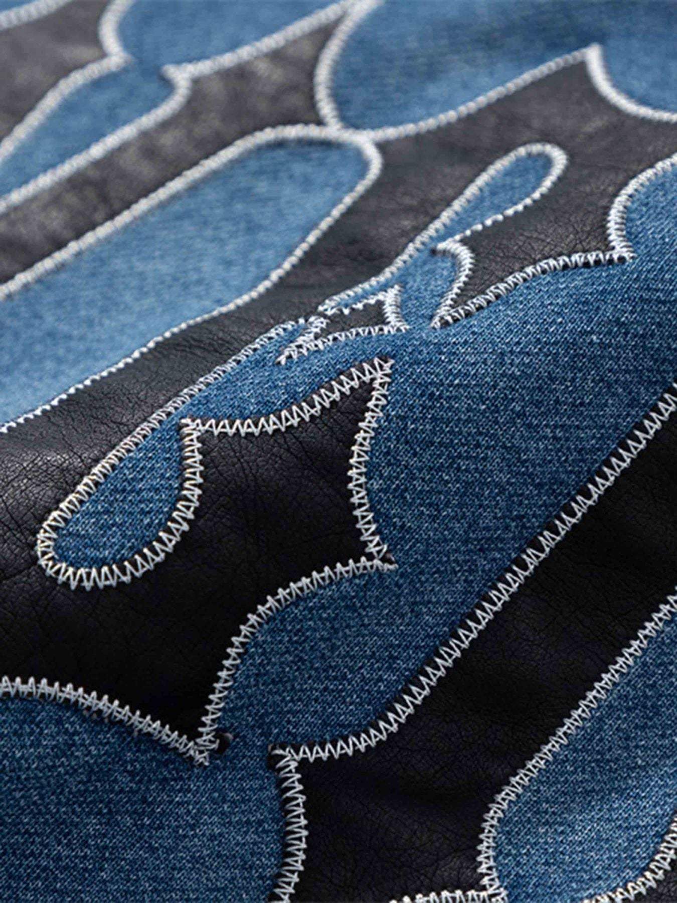 Disguisen Tie-dye Gradient Letter Embroidery T-shirt