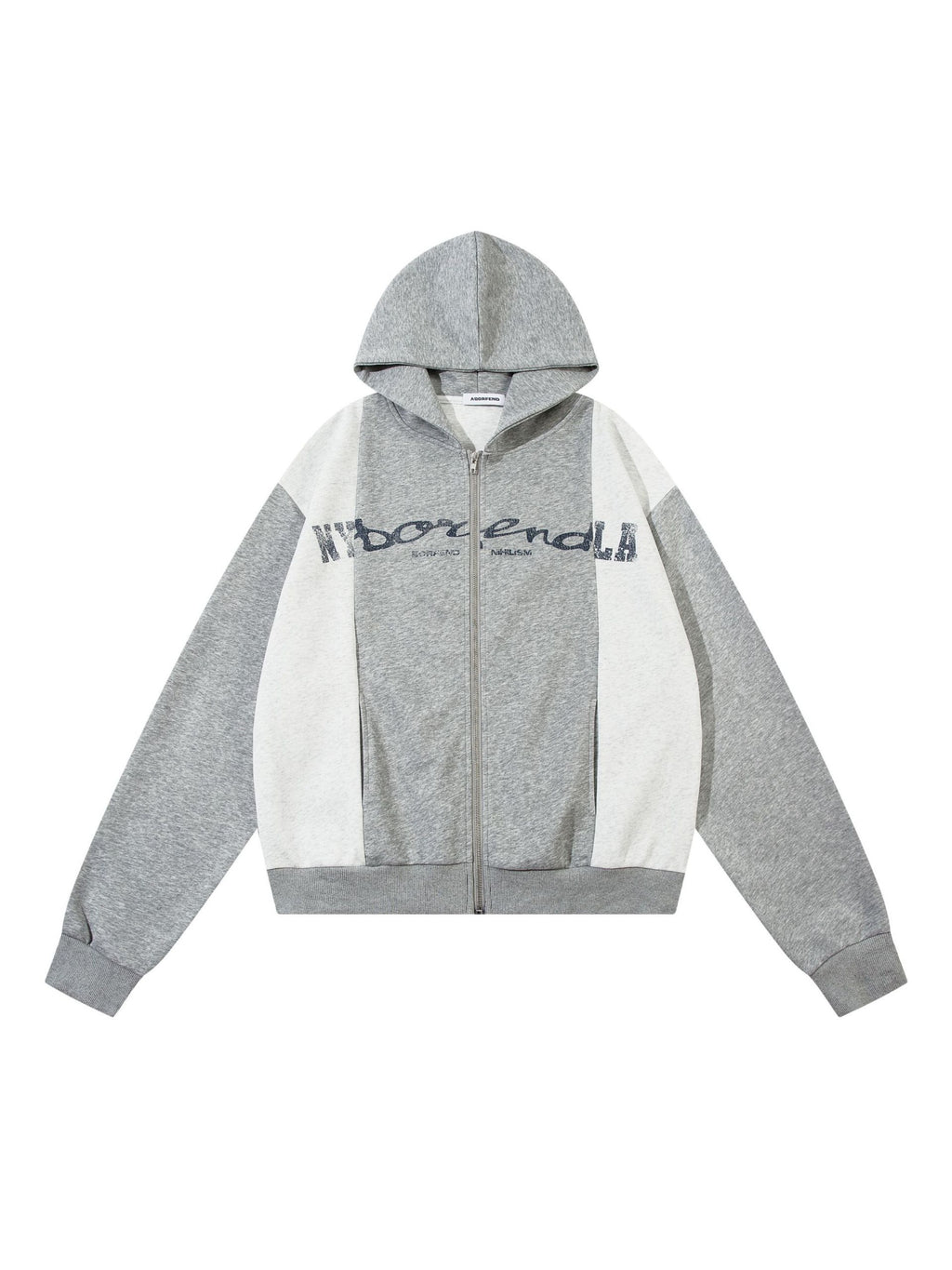 Academic Style Assembled Color Blocking Hoodie