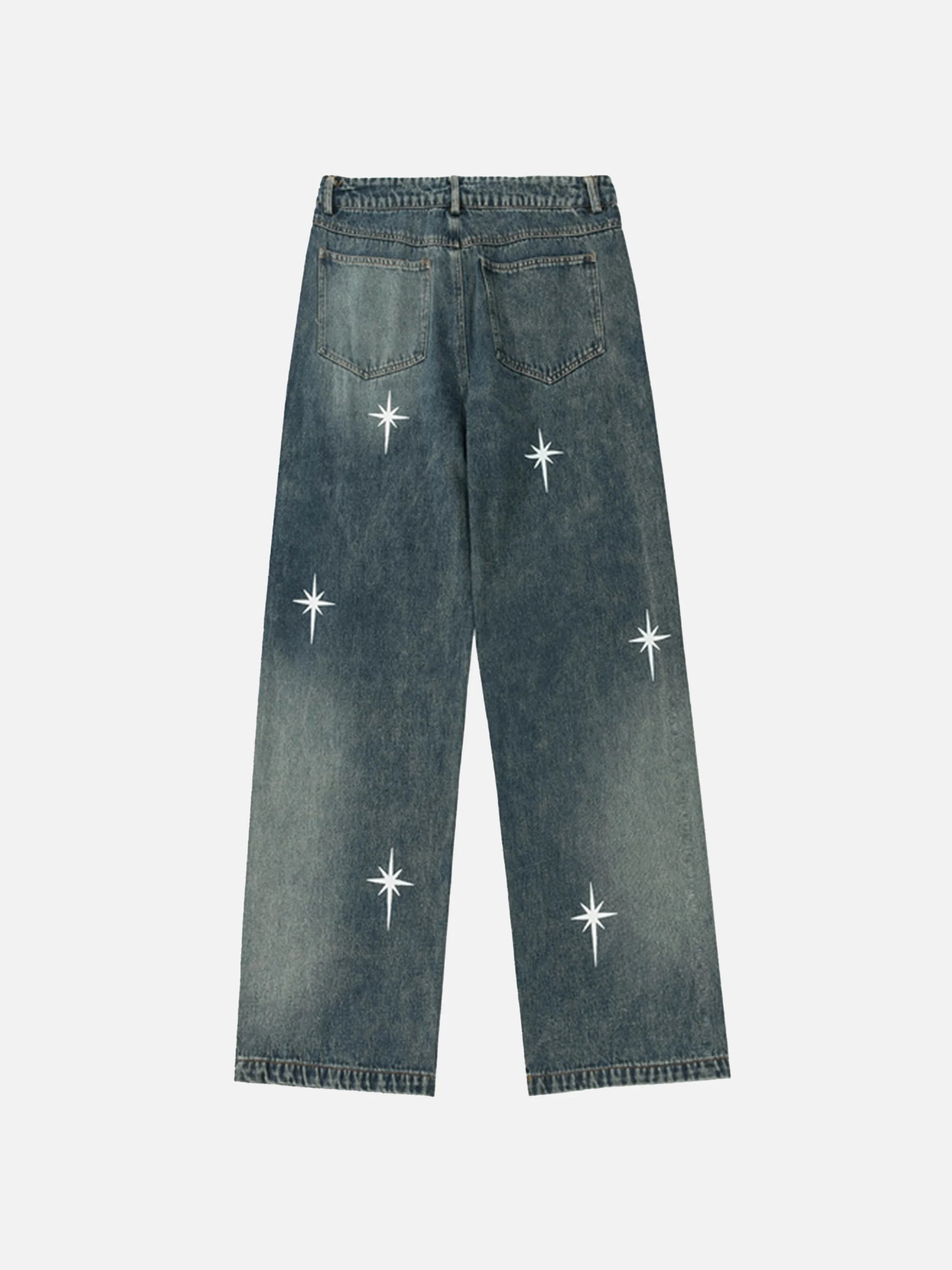 Polaris Print Washed Straight Jeans