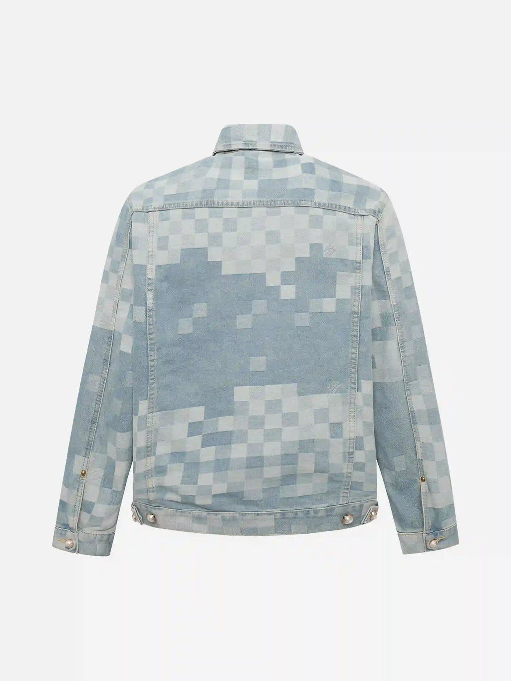Disguisen Plaid Pearl Button Denim Jacket