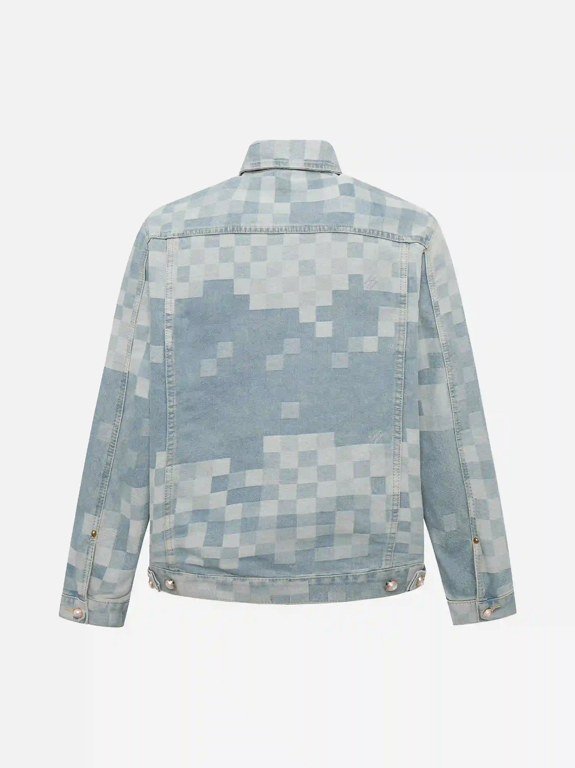 Disguisen Plaid Pearl Button Denim Jacket