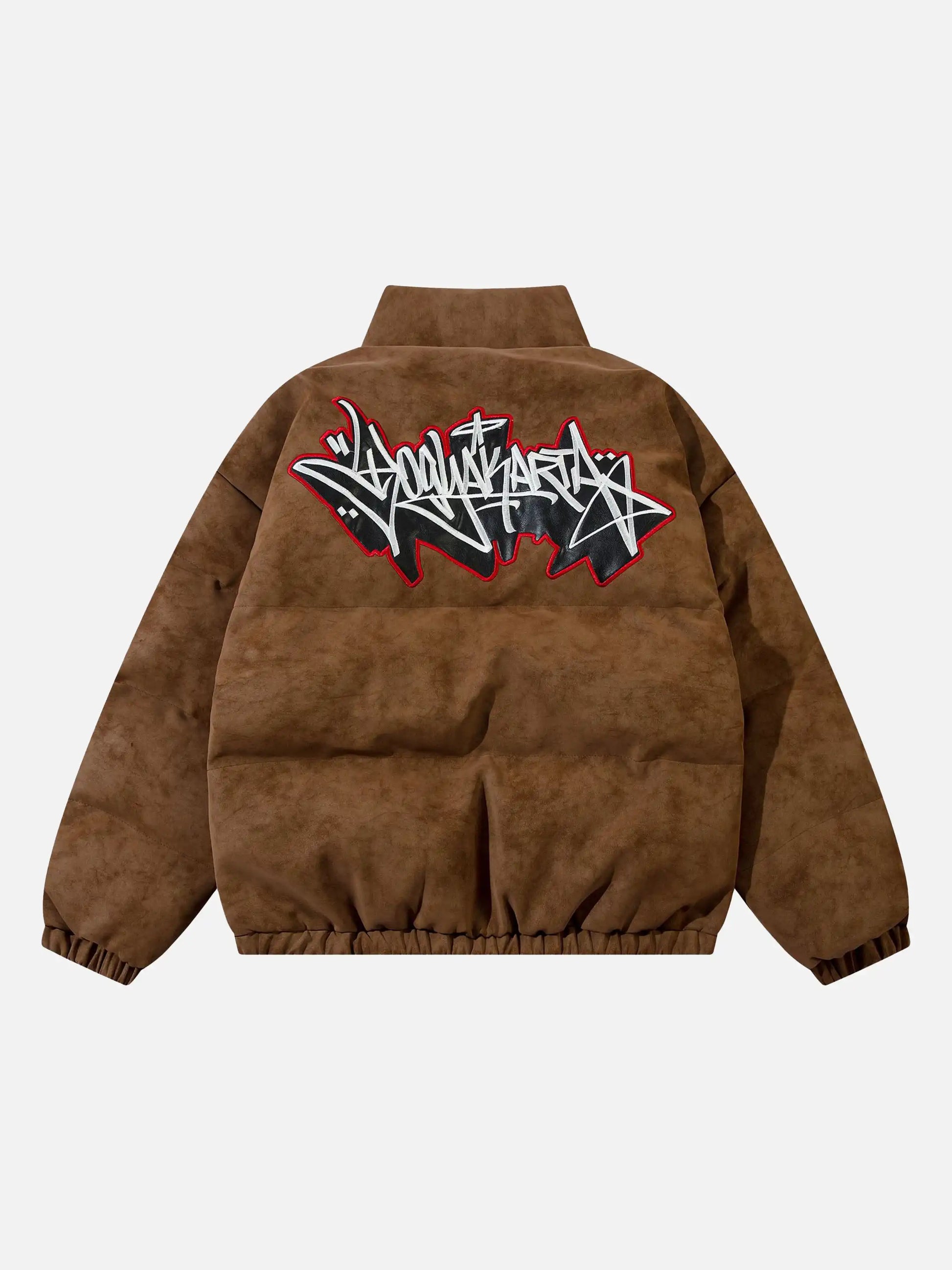 Disguisen American Retro Handwriting Embroidered Coat