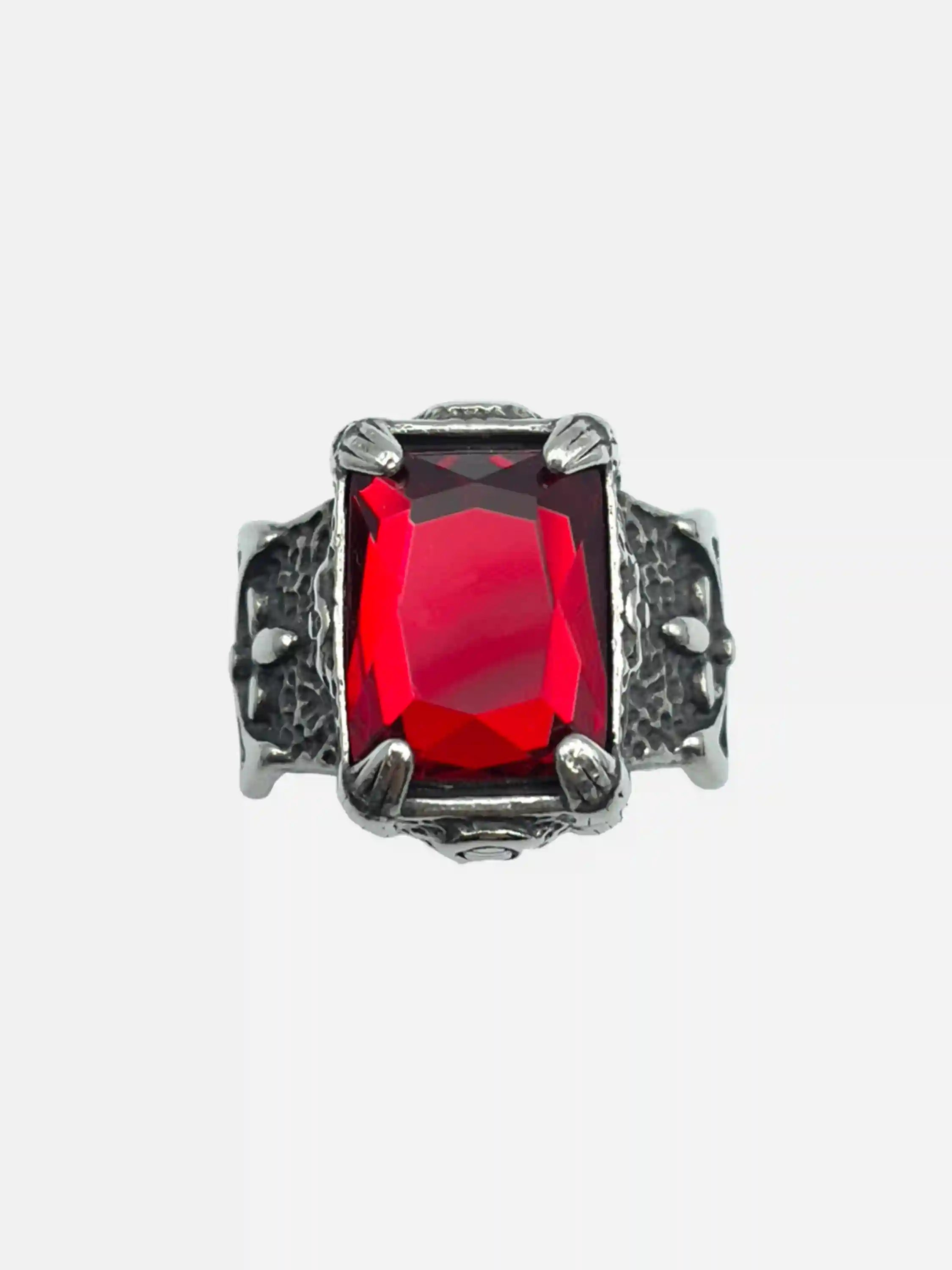 Carved Ruby Ring