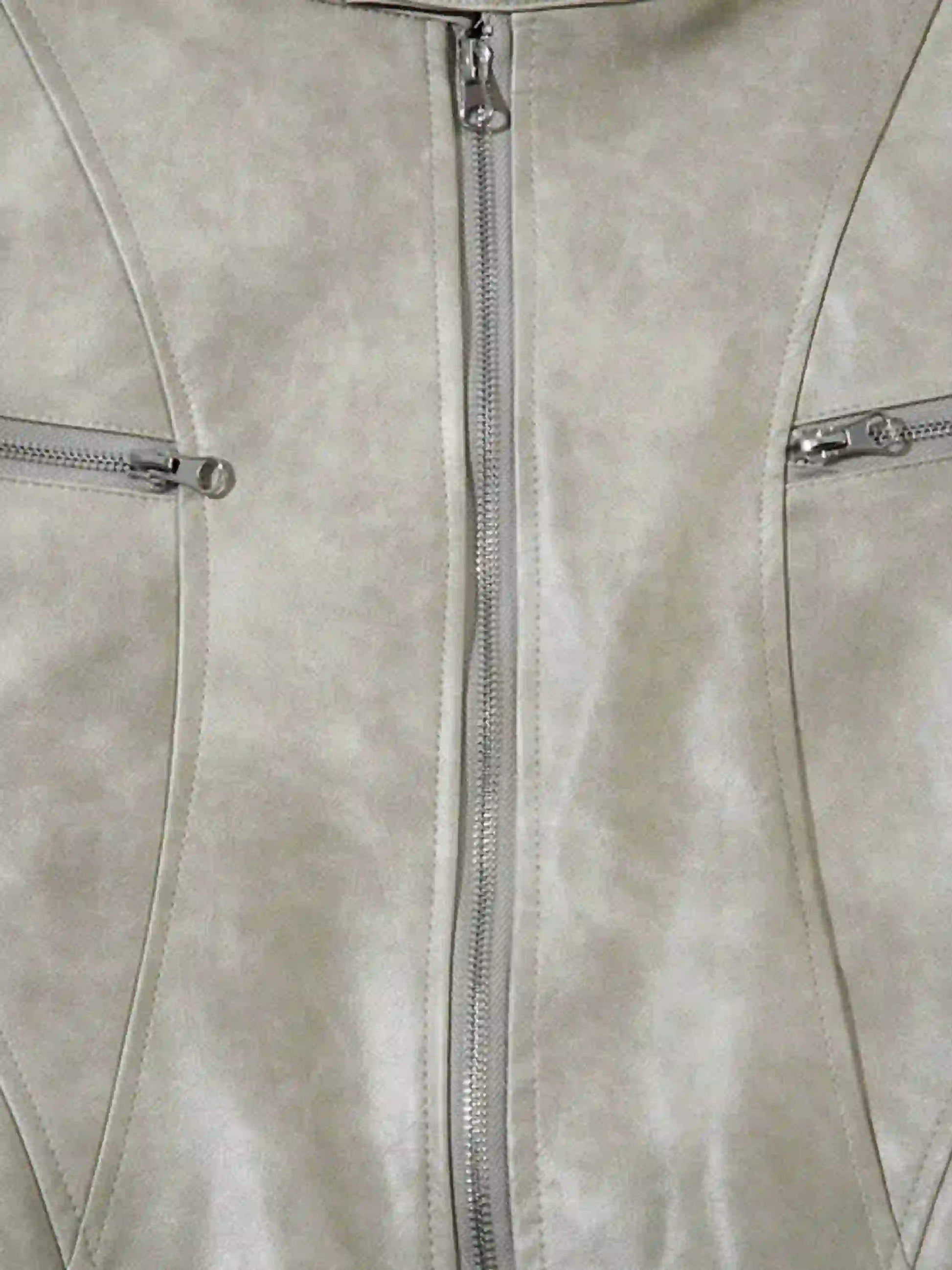 Disguisen American Retro Script Embroidered Motorcycle Jacket