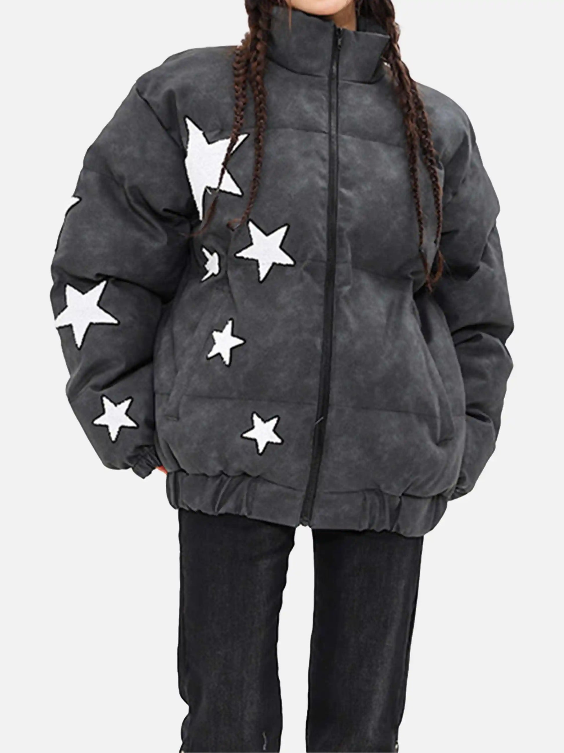 Disguisen American Hip-Hop Towel Embroidered Star Coat