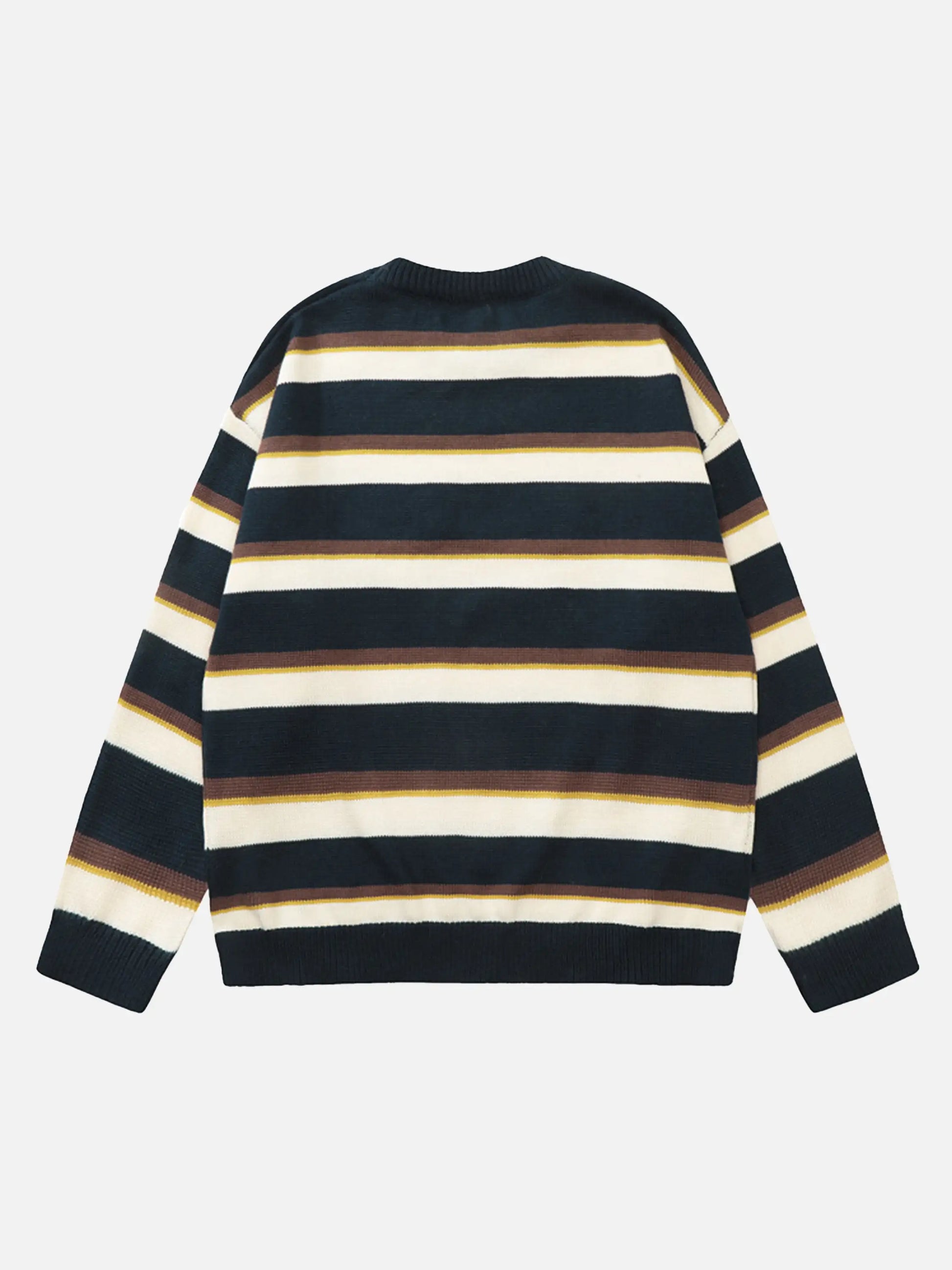 Vintage Embroidered Striped Sweater