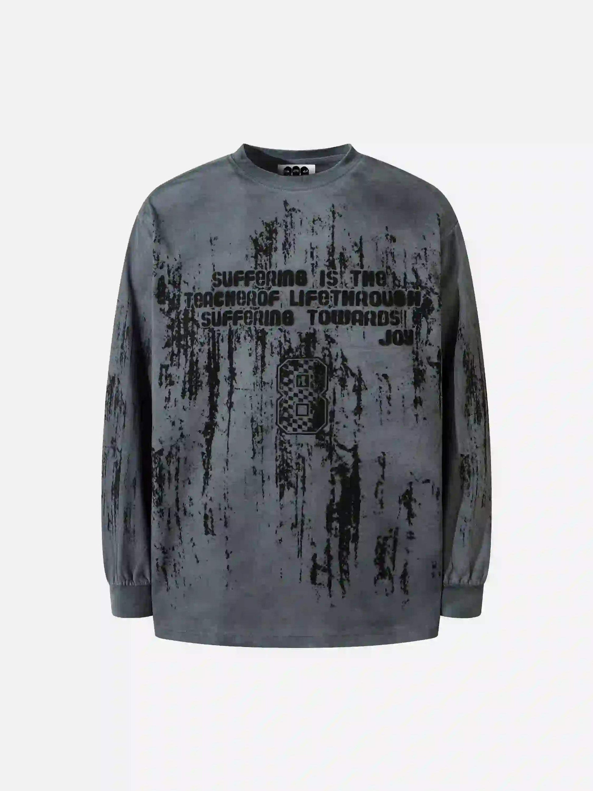 Disguisen American Style Paint Print Long Sleeve T-Shirt