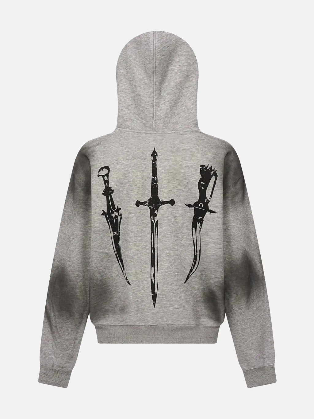 Character Print Fur Collar Zip-Up Hoodie
