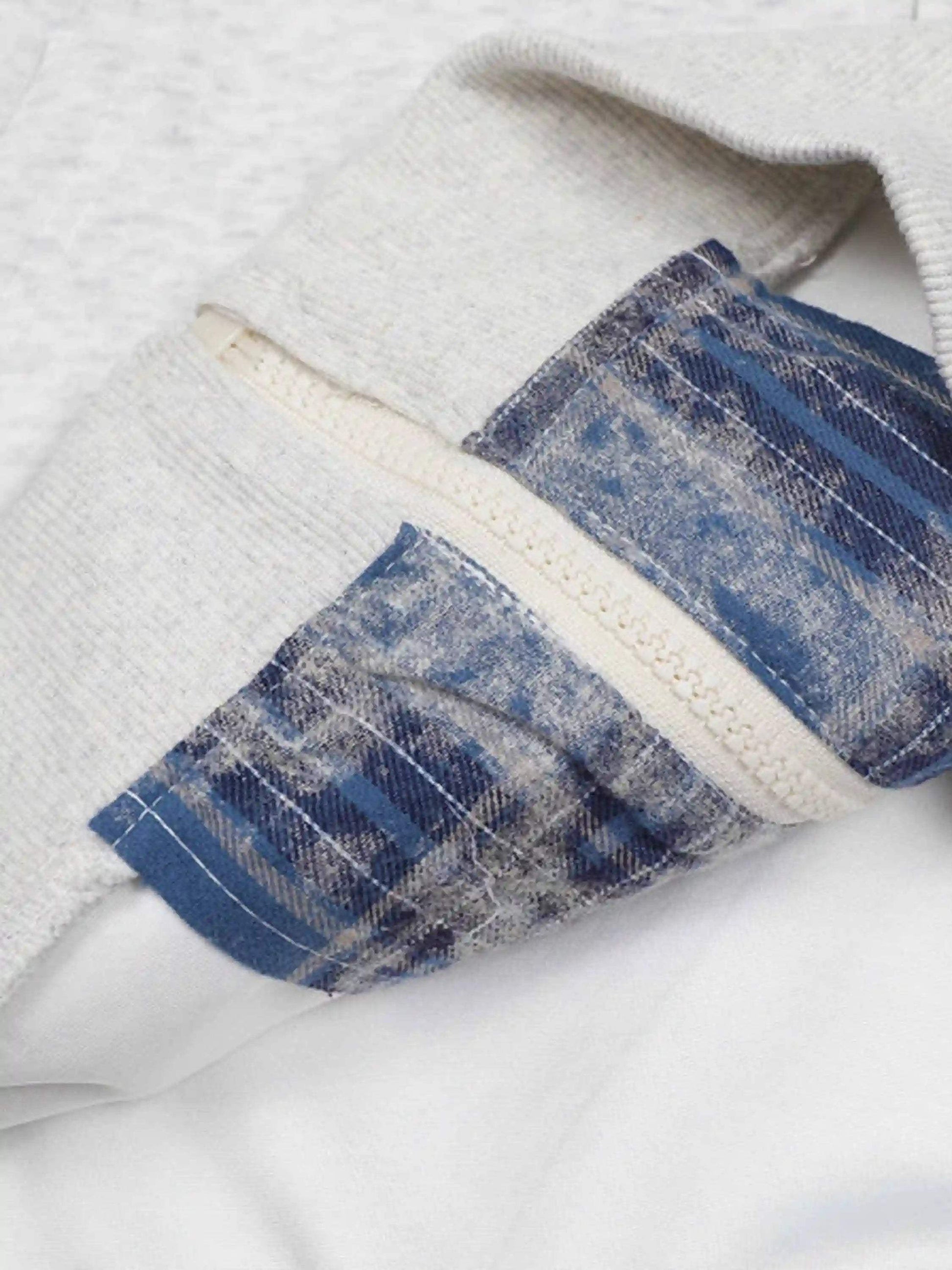 Disguisen Campus Style Plaid Embroidered Cardigan Hoodie