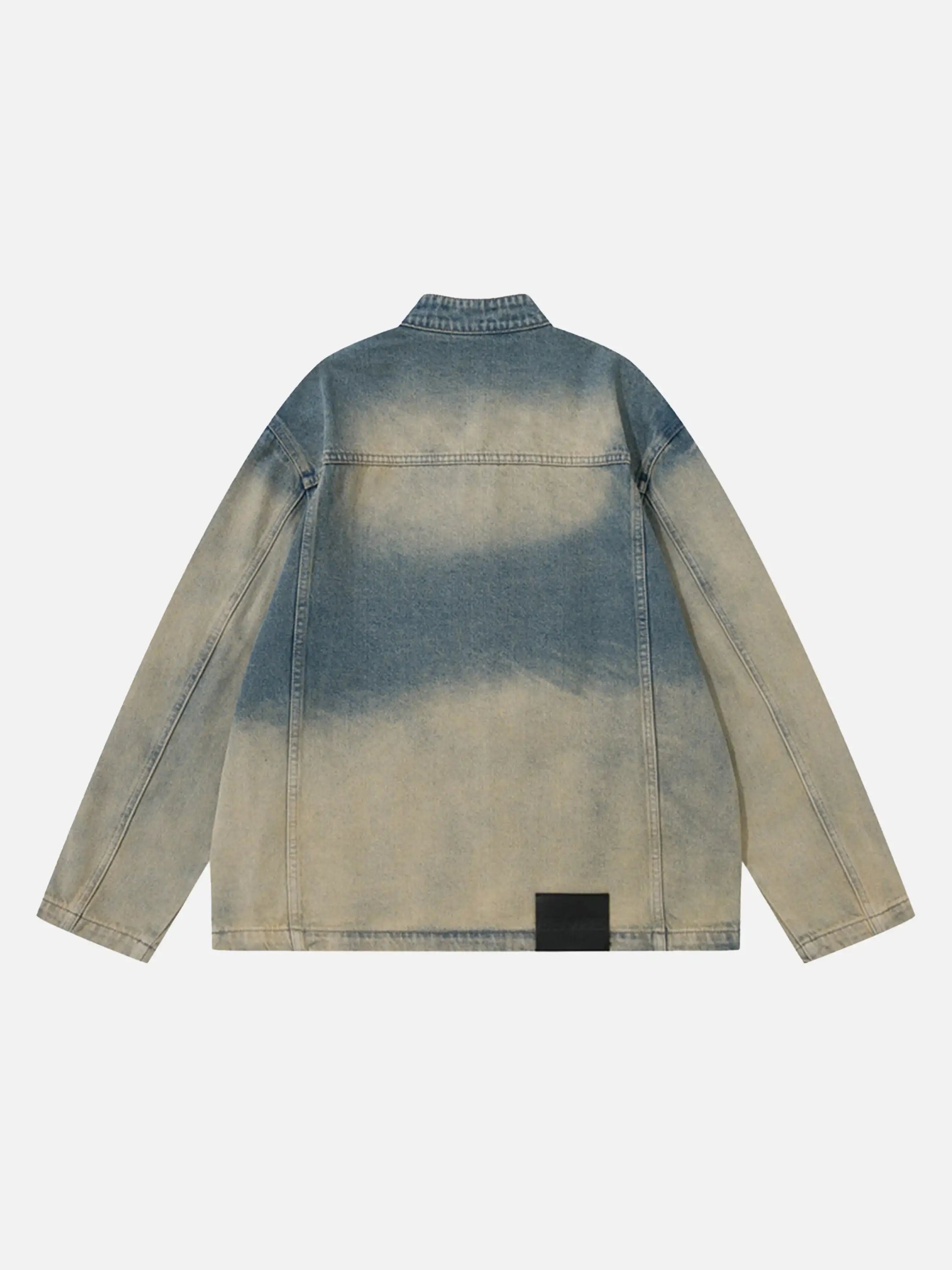 Vintage Yellow Mud Zipper Denim Jacket
