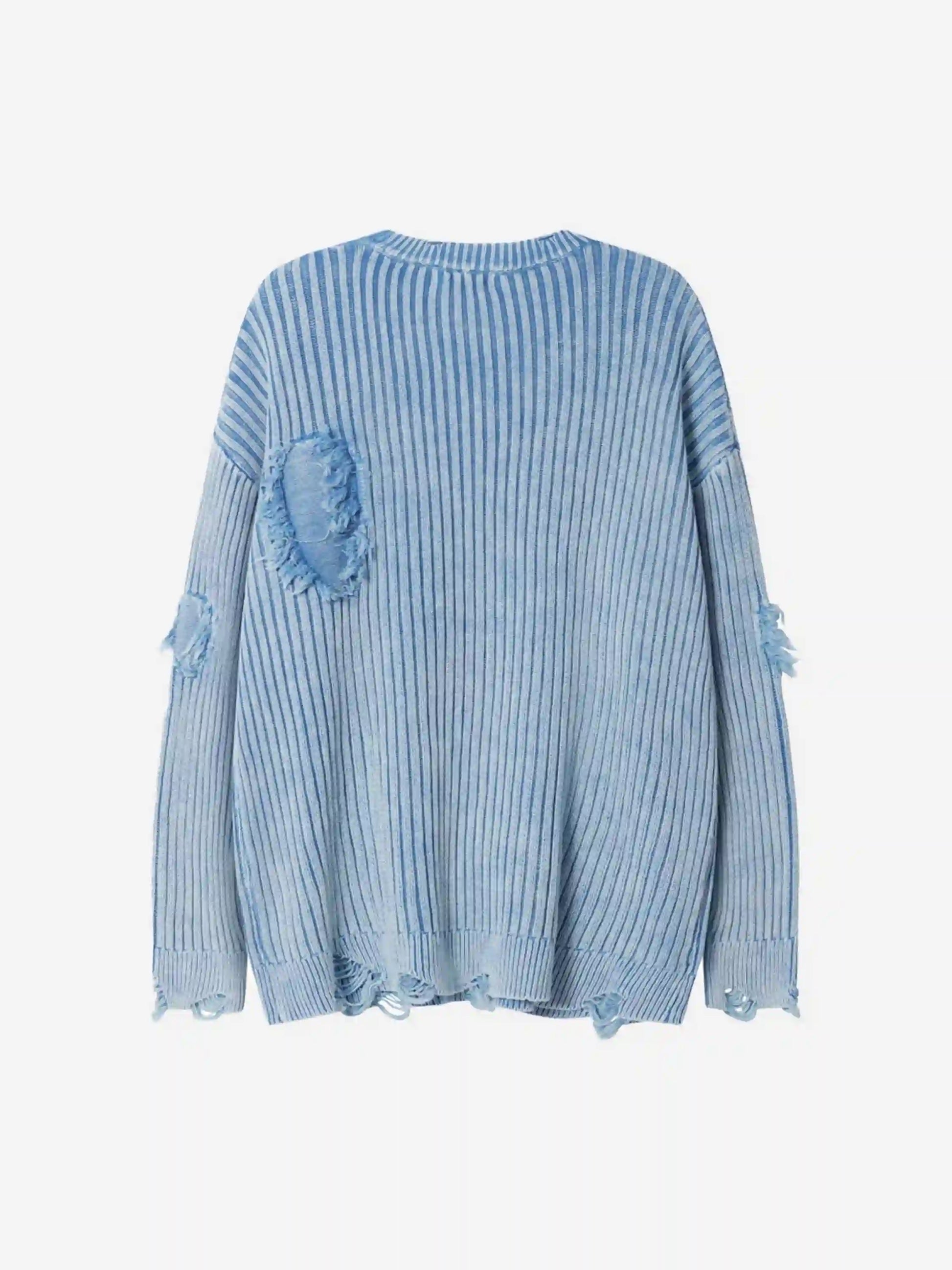Disguisen Distressed Ripped Rivets Sweater