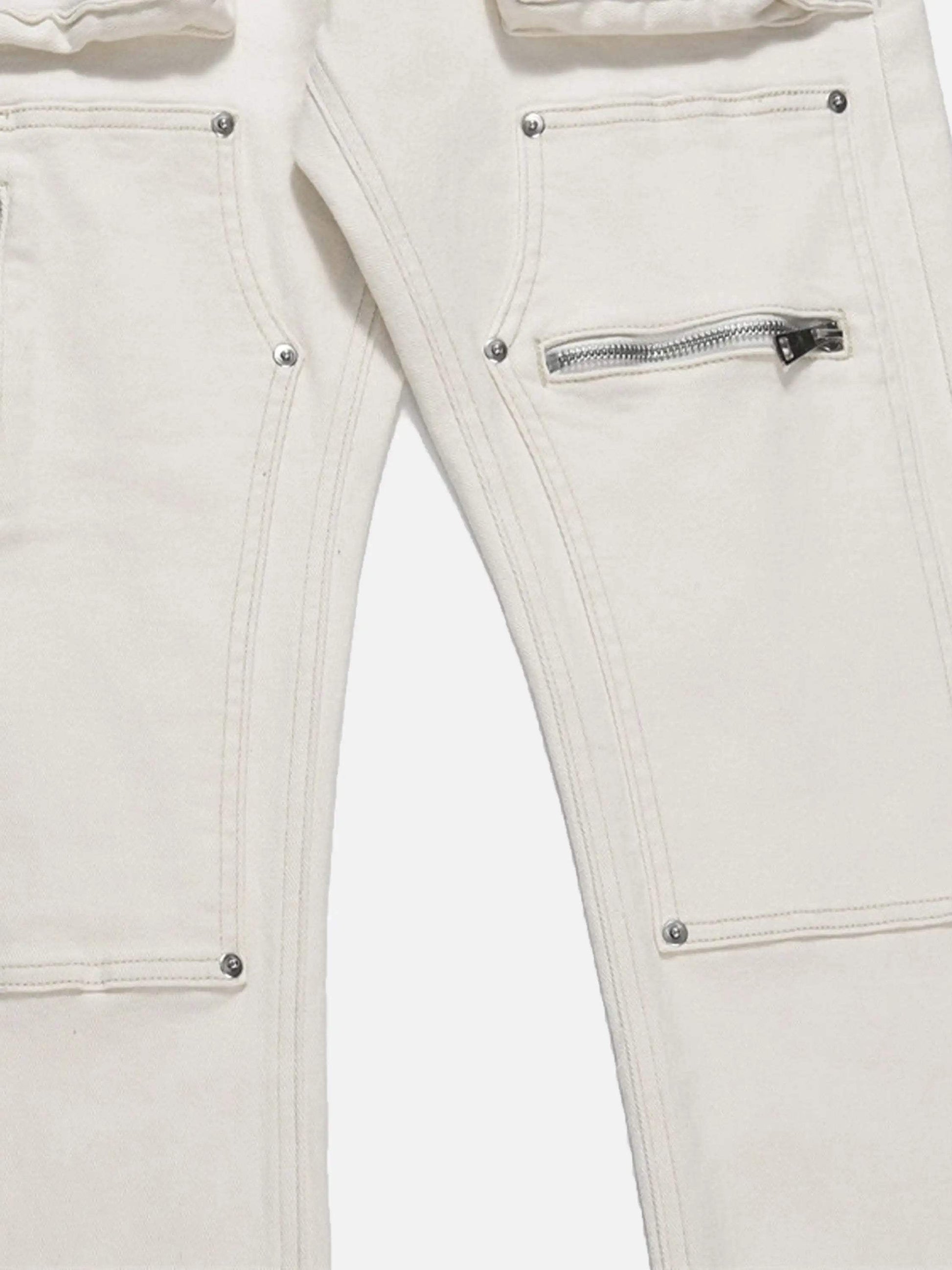 Disguisen High Street Zipper Niche Design Straight Pants