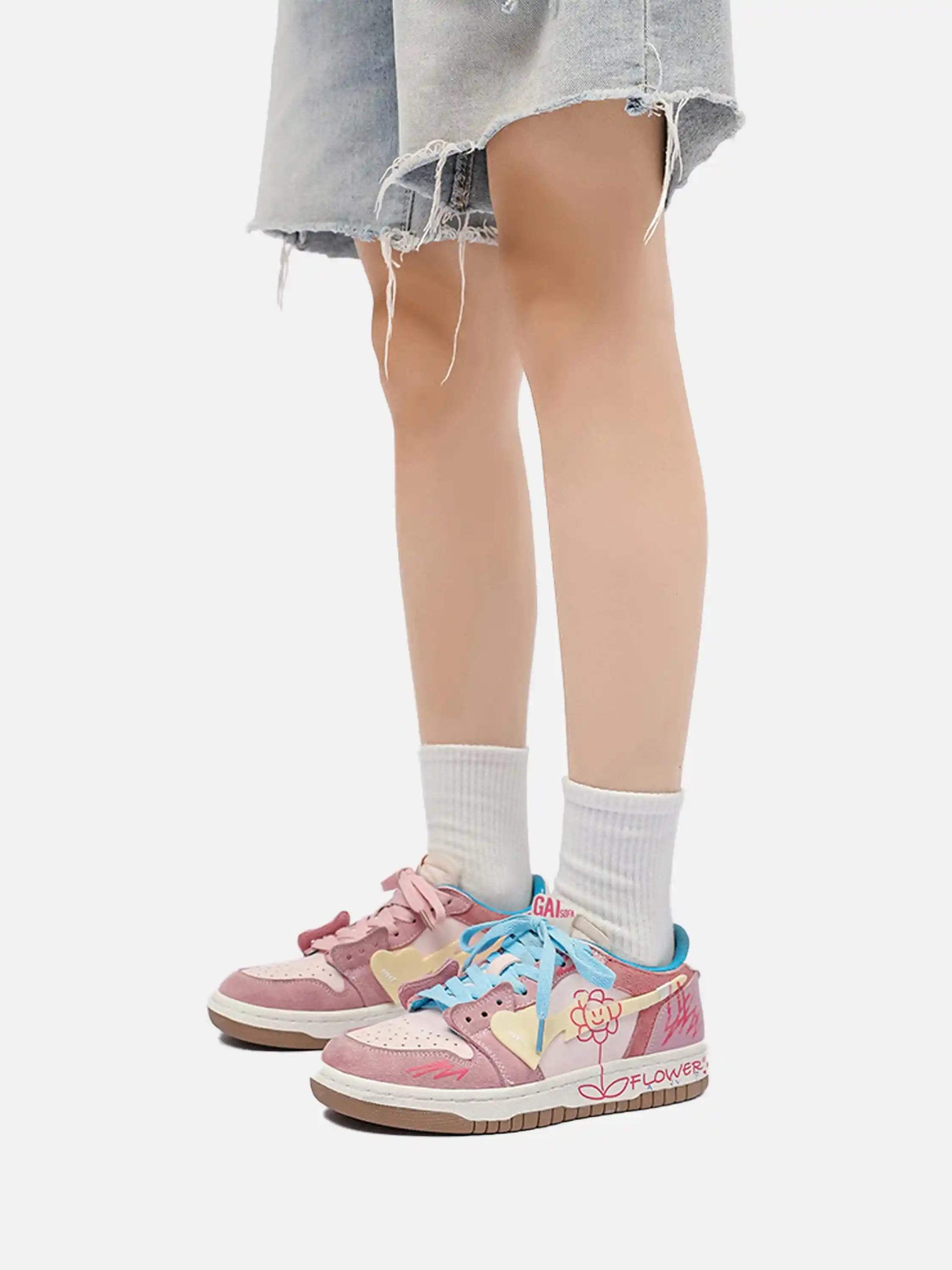 Disguisen Niche Street Playful Flower Couple Casual Shoes