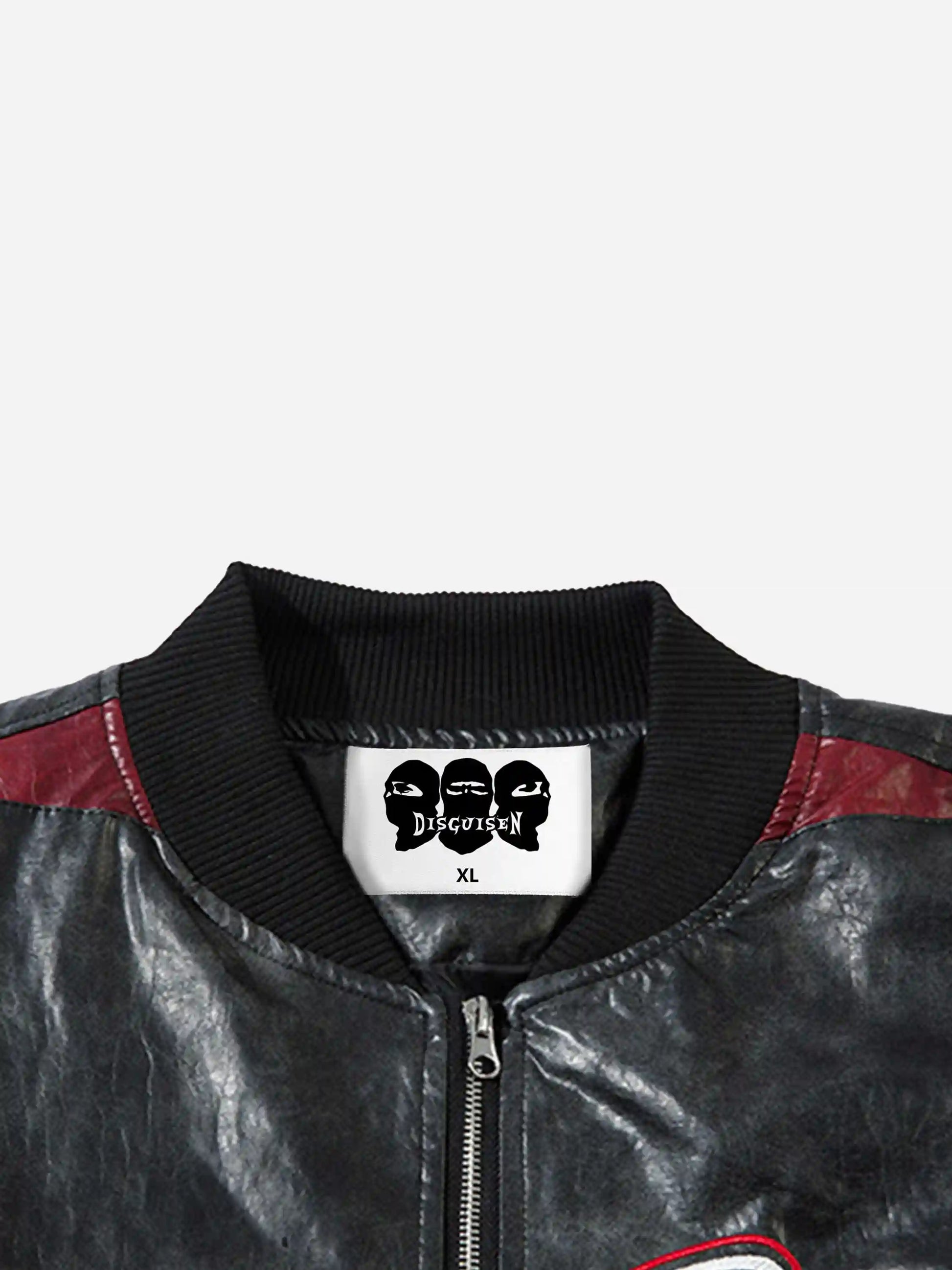 Disguisen American Retro Wax Motorcycle Baseball Jacket