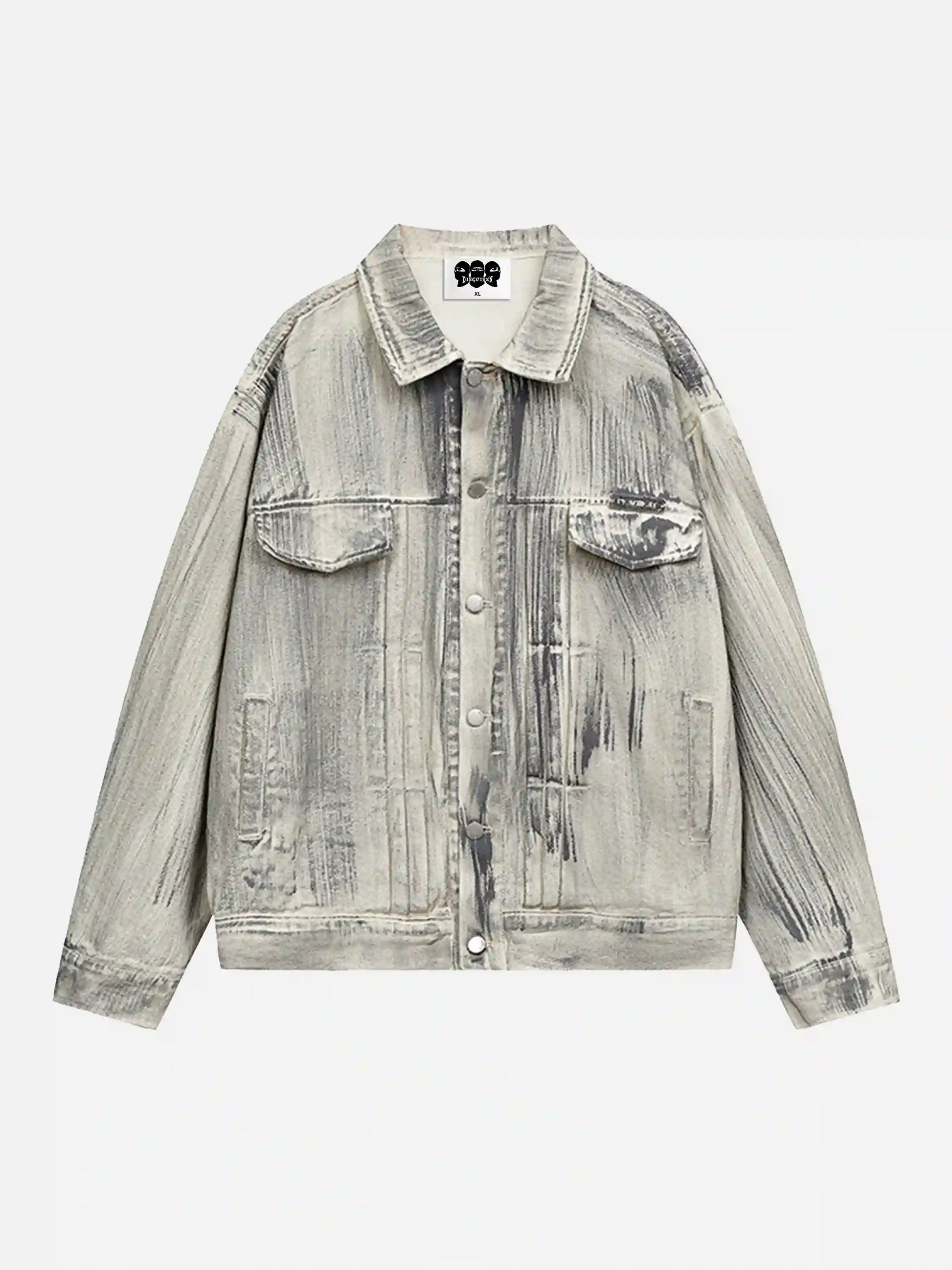 Distressed Painted Denim Jacket