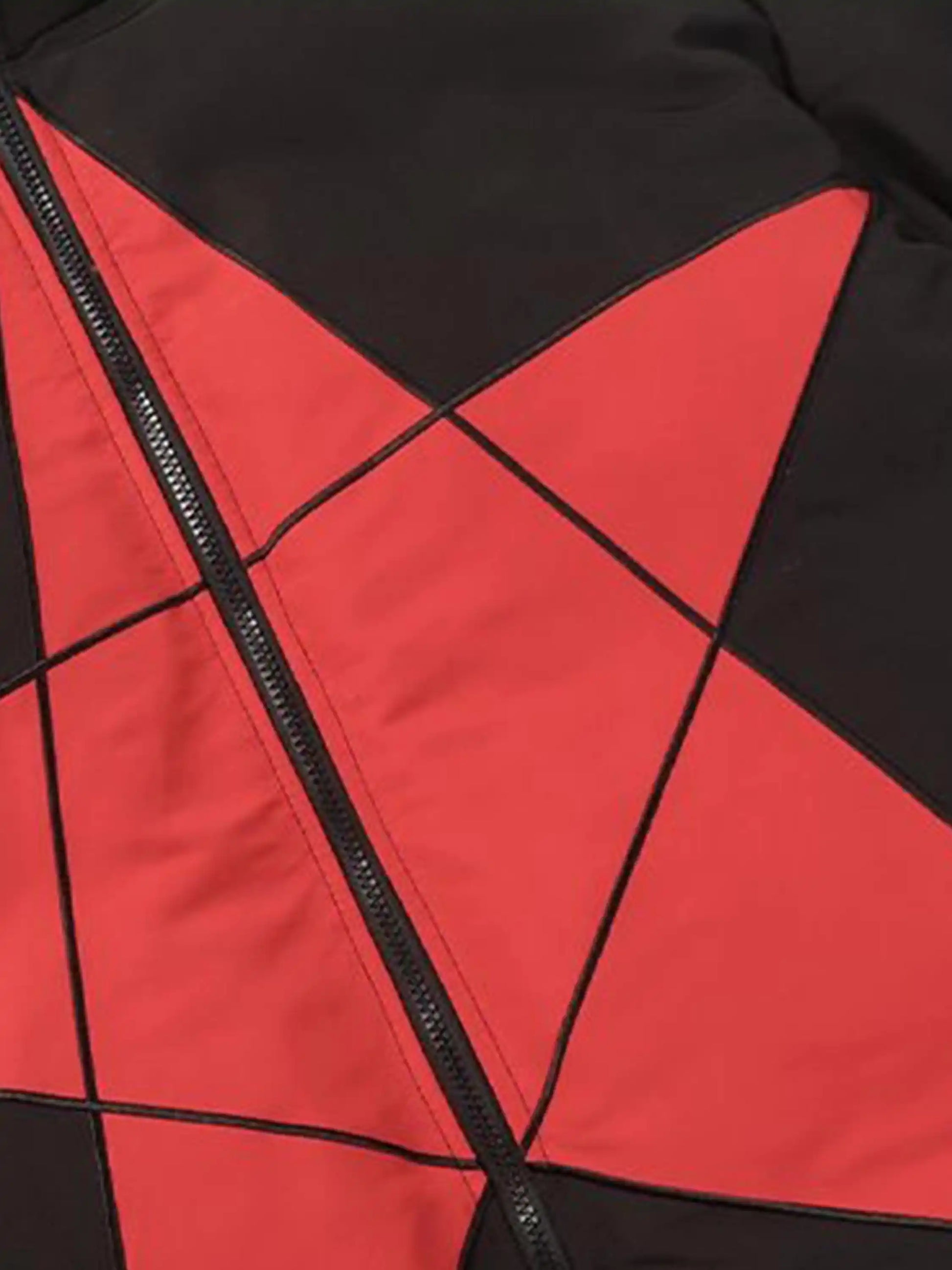 Disguisen Hip-Hop Street Star Contrast Color Stitching Coat