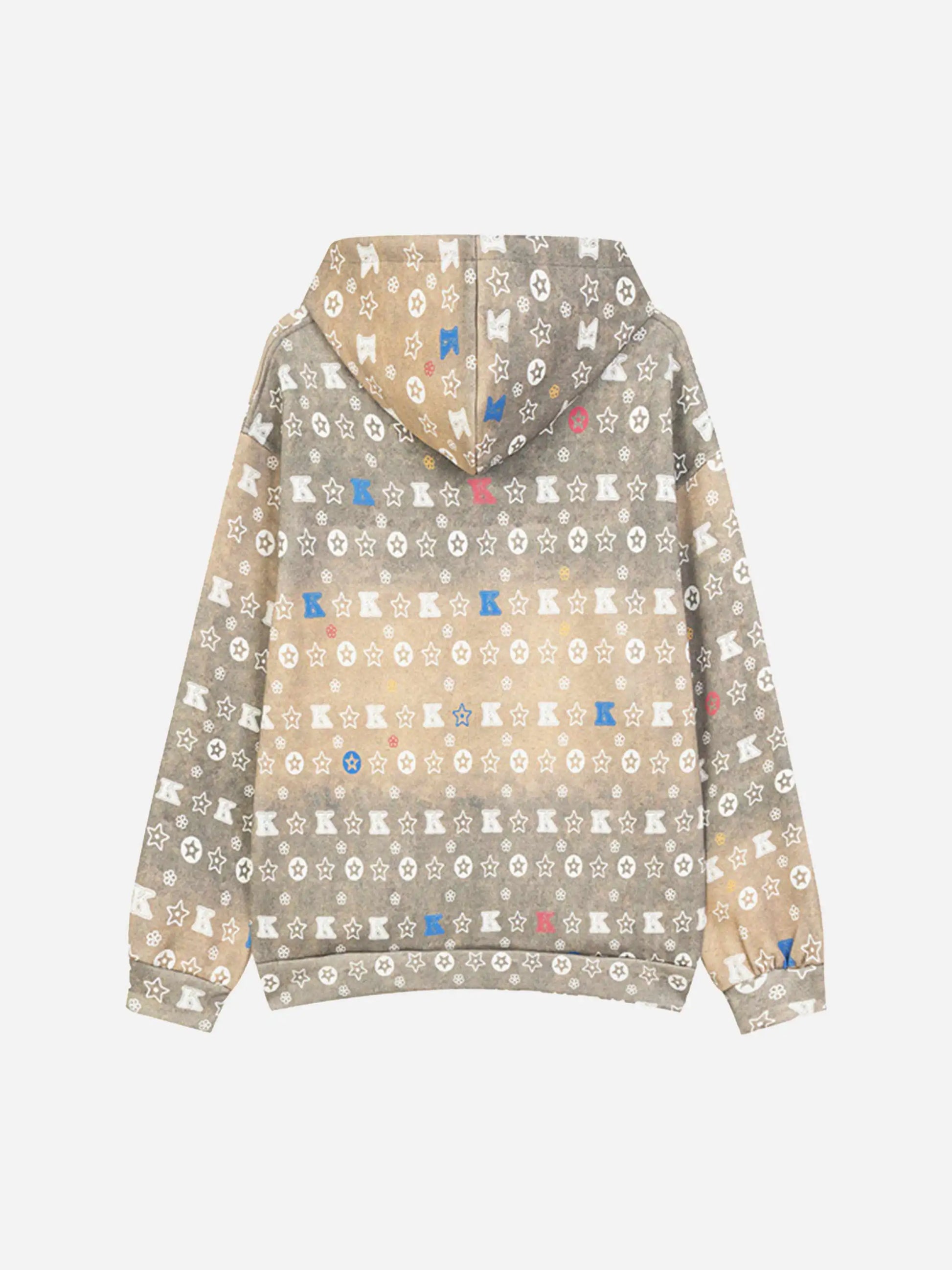 Disguisen Printing Gradient Zip-up Hoodie