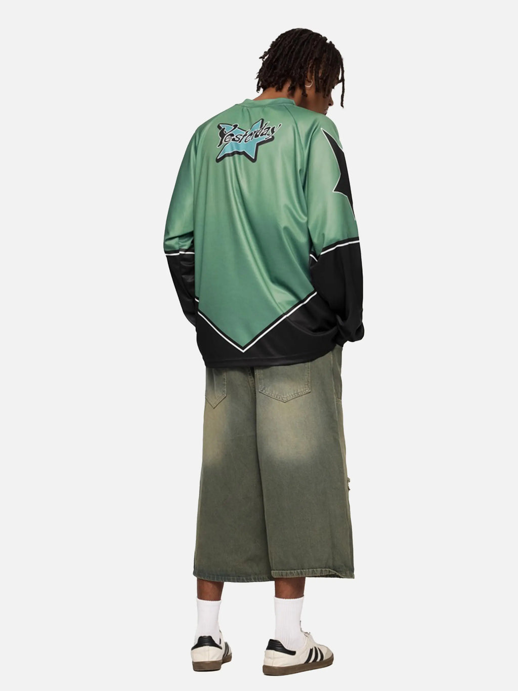 Sports Style Stitching Long-Sleeved T-Shirt