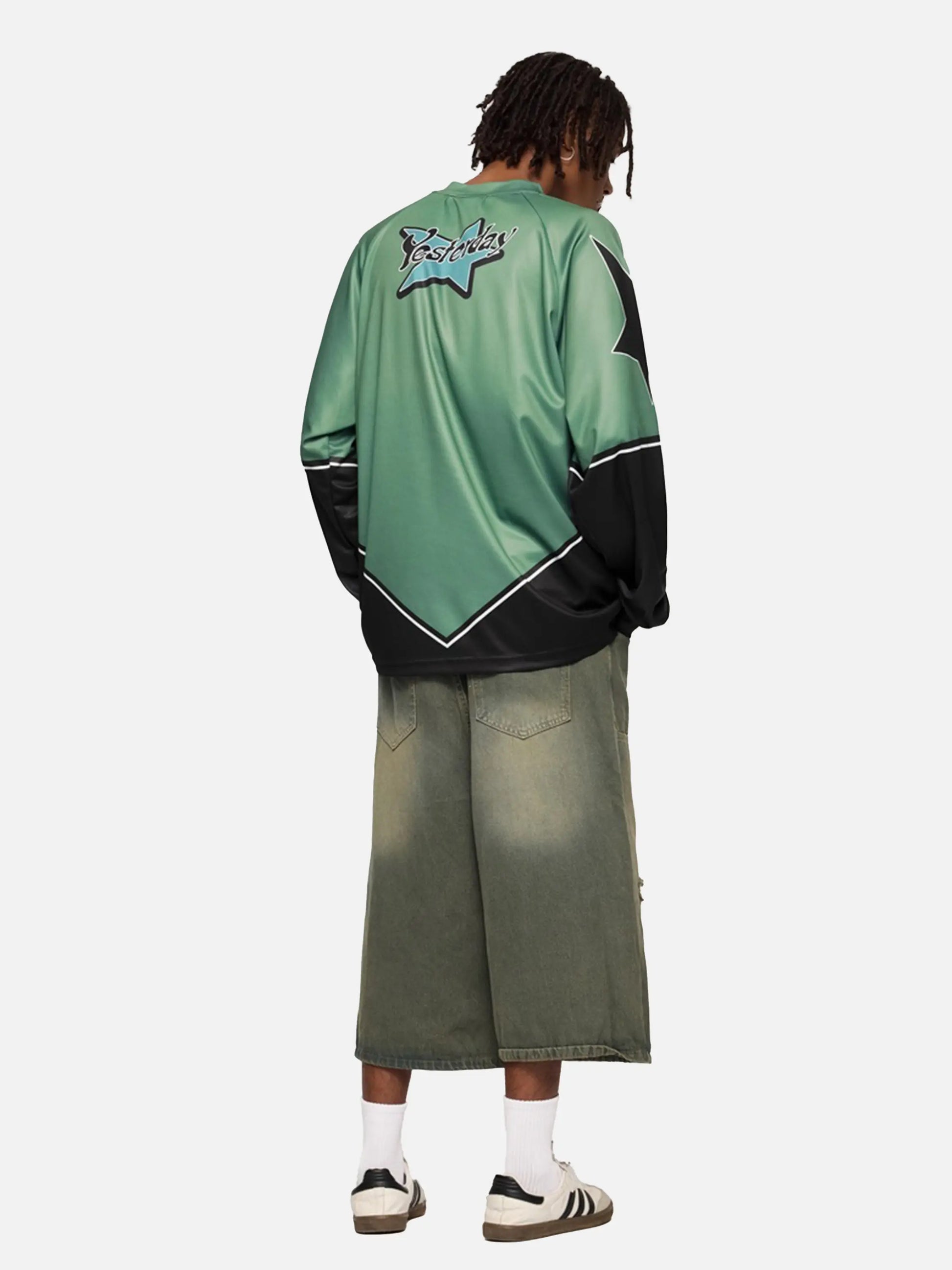 Sports Style Stitching Long-Sleeved T-Shirt