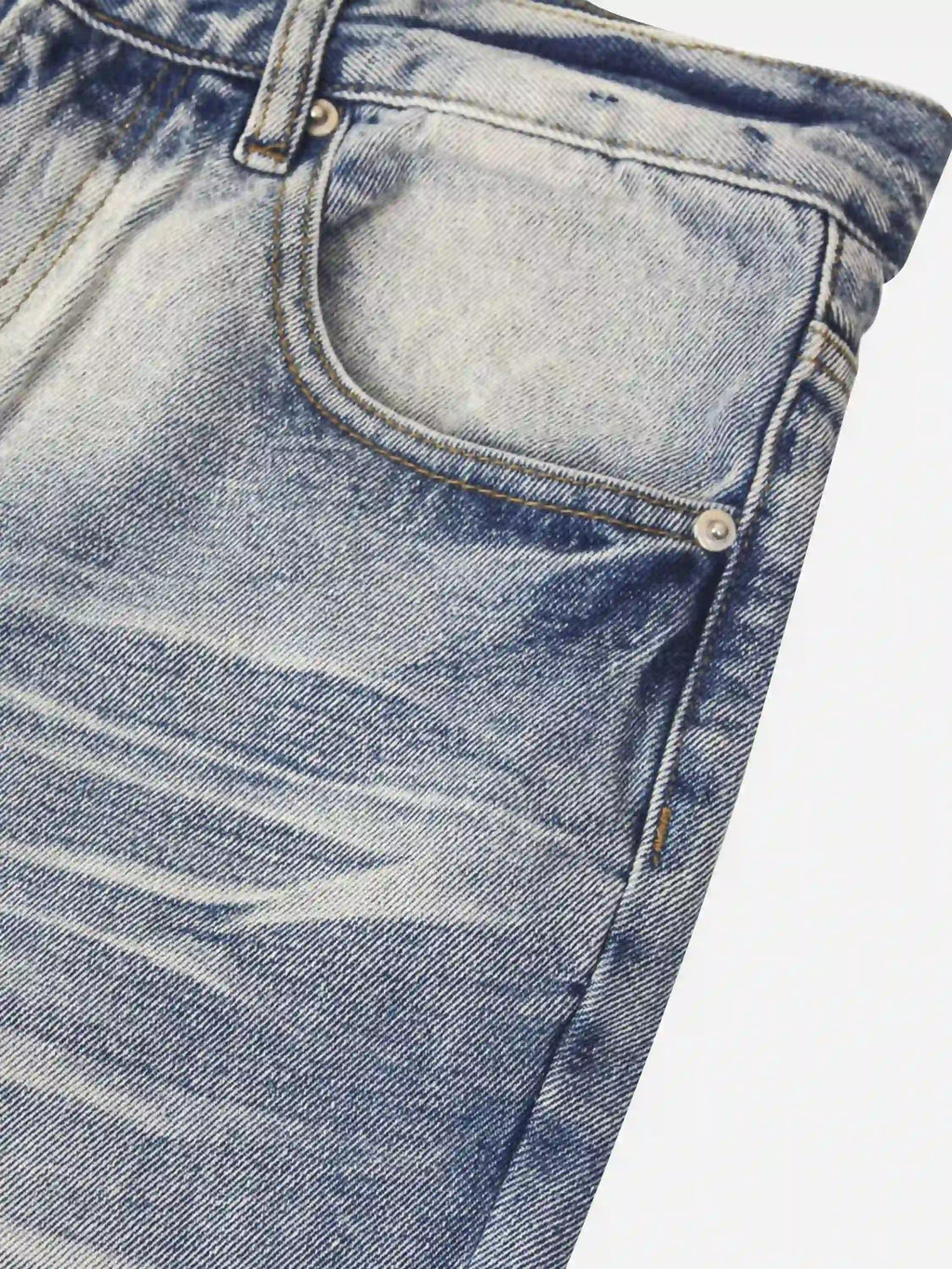 Vintage Distressed Washed Straight Jeans