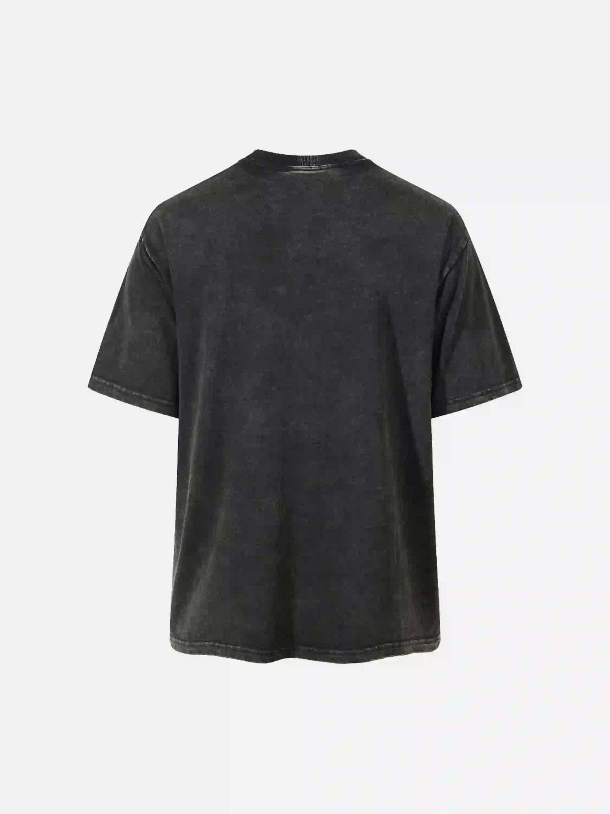 Disguisen Vintage Hip-hop Dark Butterfly Print Distressed T-shirt