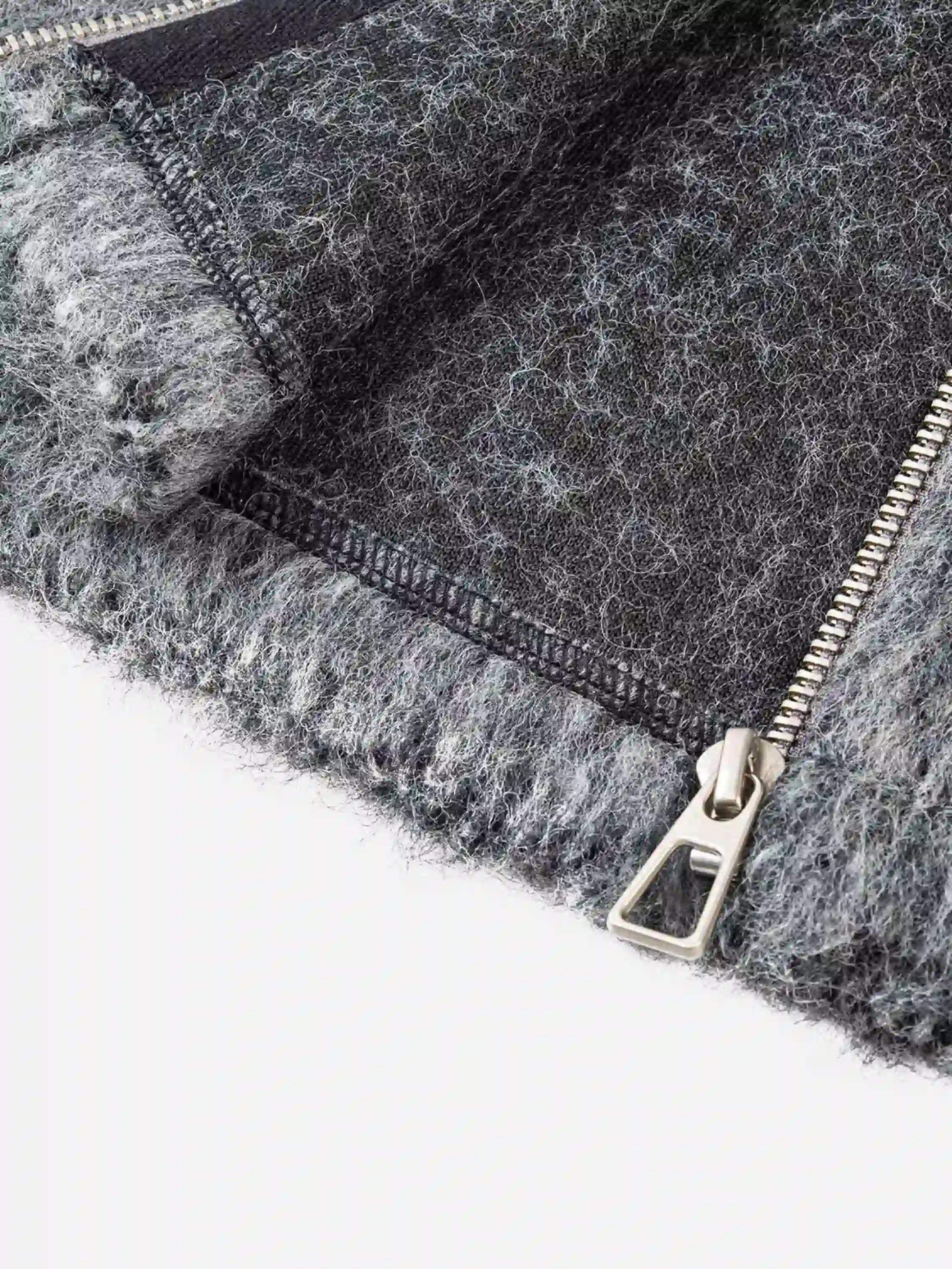 Disguisen American Street Trend Mohair Zipper Coat