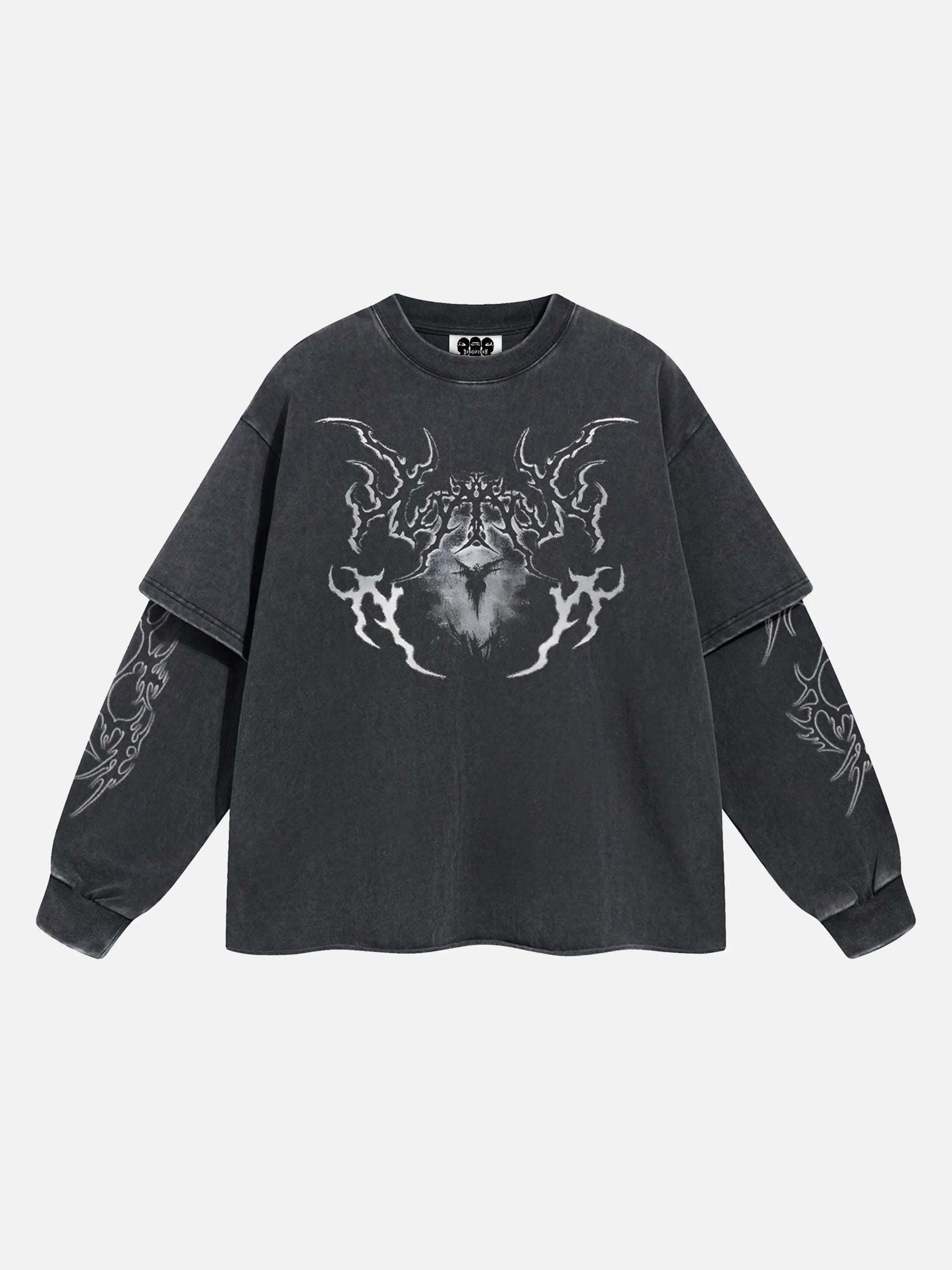 Disguisen American Devil's Coming Fake Two-Piece Long-Sleeved T-Shirt